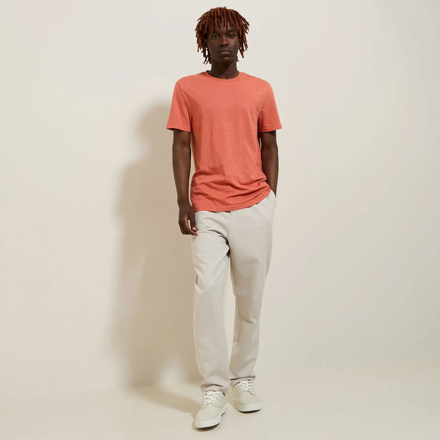 Basic, katoenen T-shirt met ronde hals