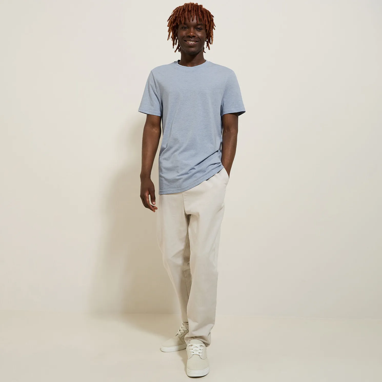 Basic, katoenen T-shirt met ronde hals