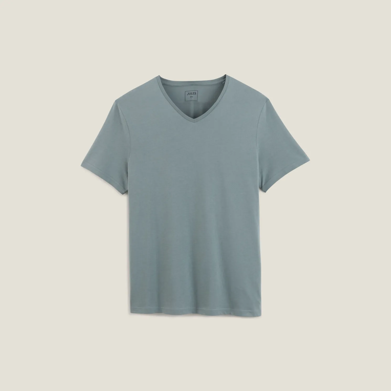 Basic T-shirt met V-hals in biokatoenn