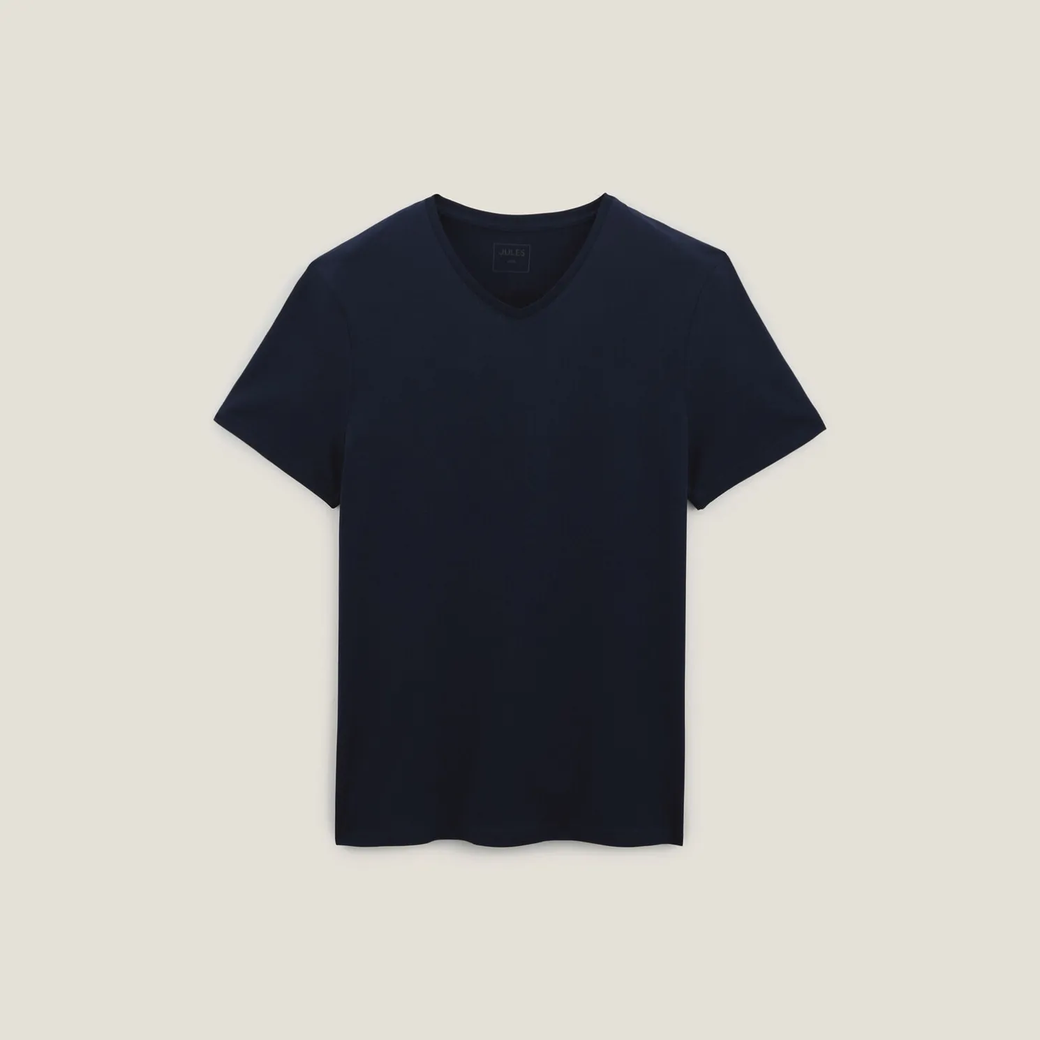Basic T-shirt met V-hals in biokatoenn
