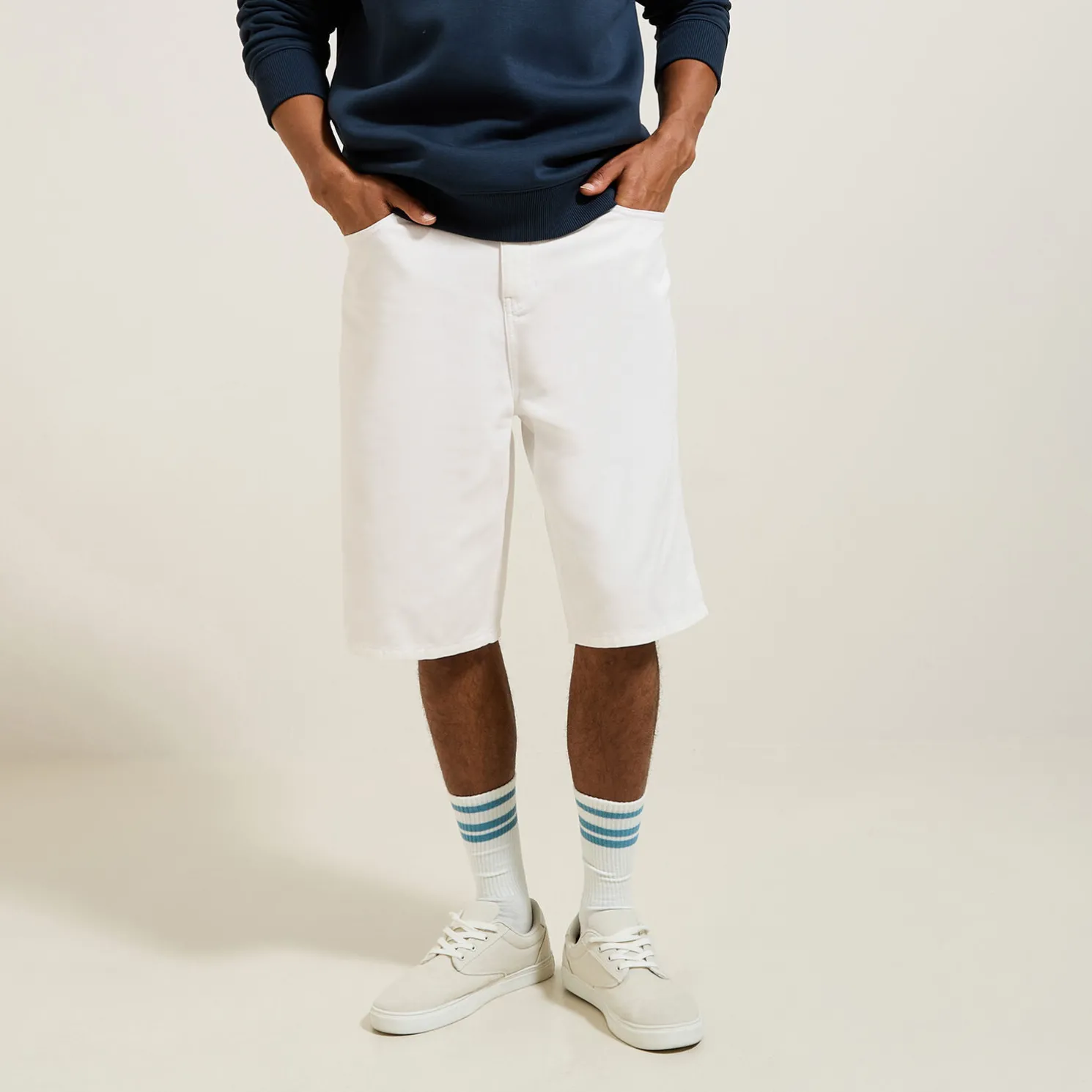 Bermuda in denim met loose snit