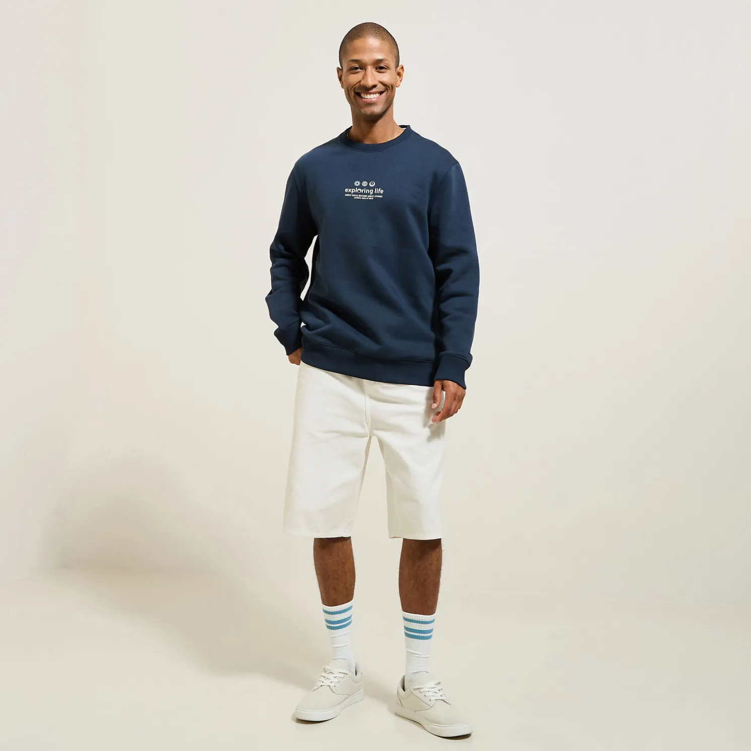 Bermuda in denim met loose snit