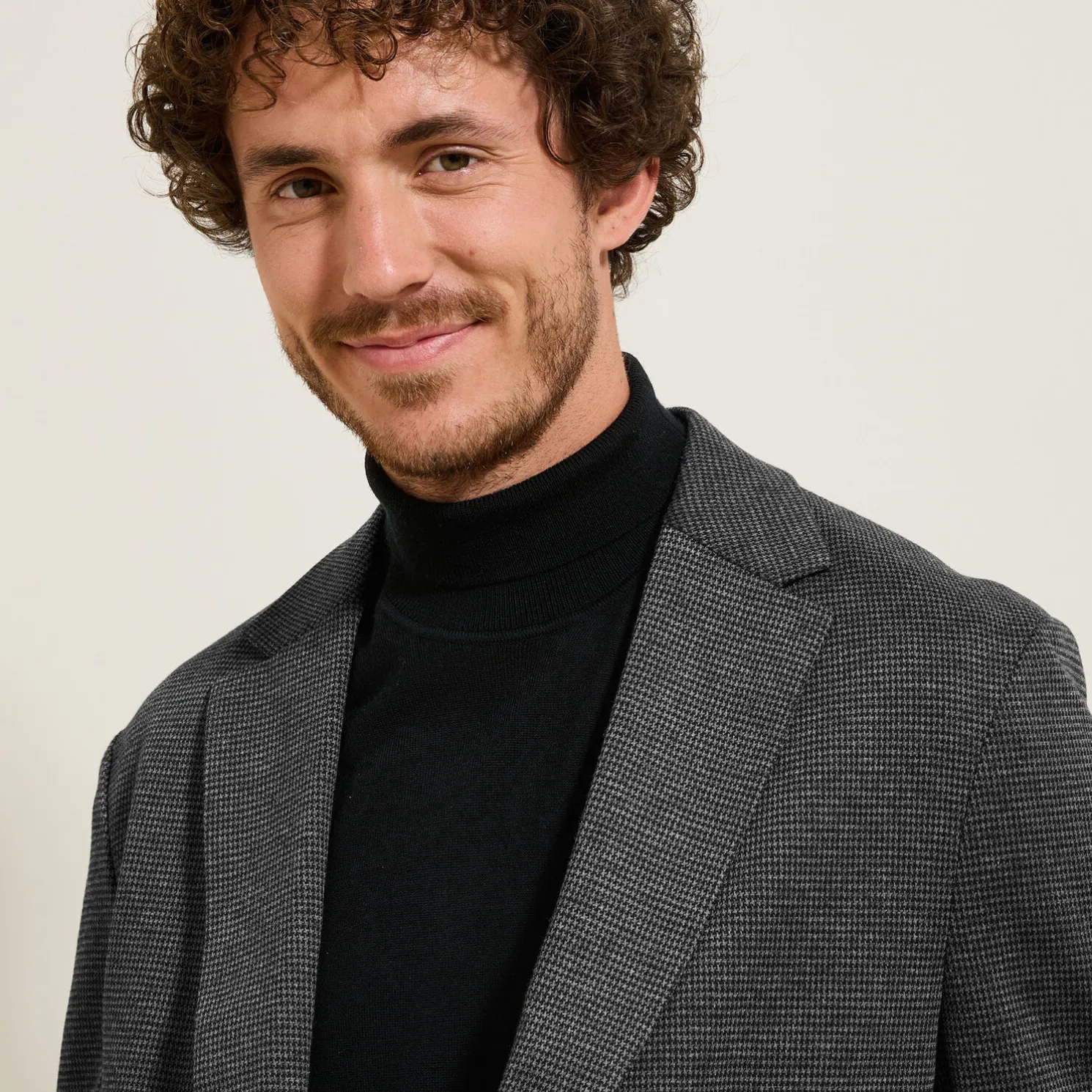 Blazerjasje met pied-de-puce-motief