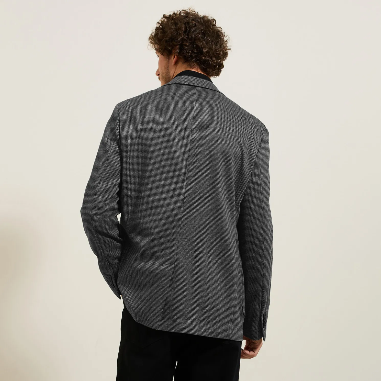 Blazerjasje met pied-de-puce-motief