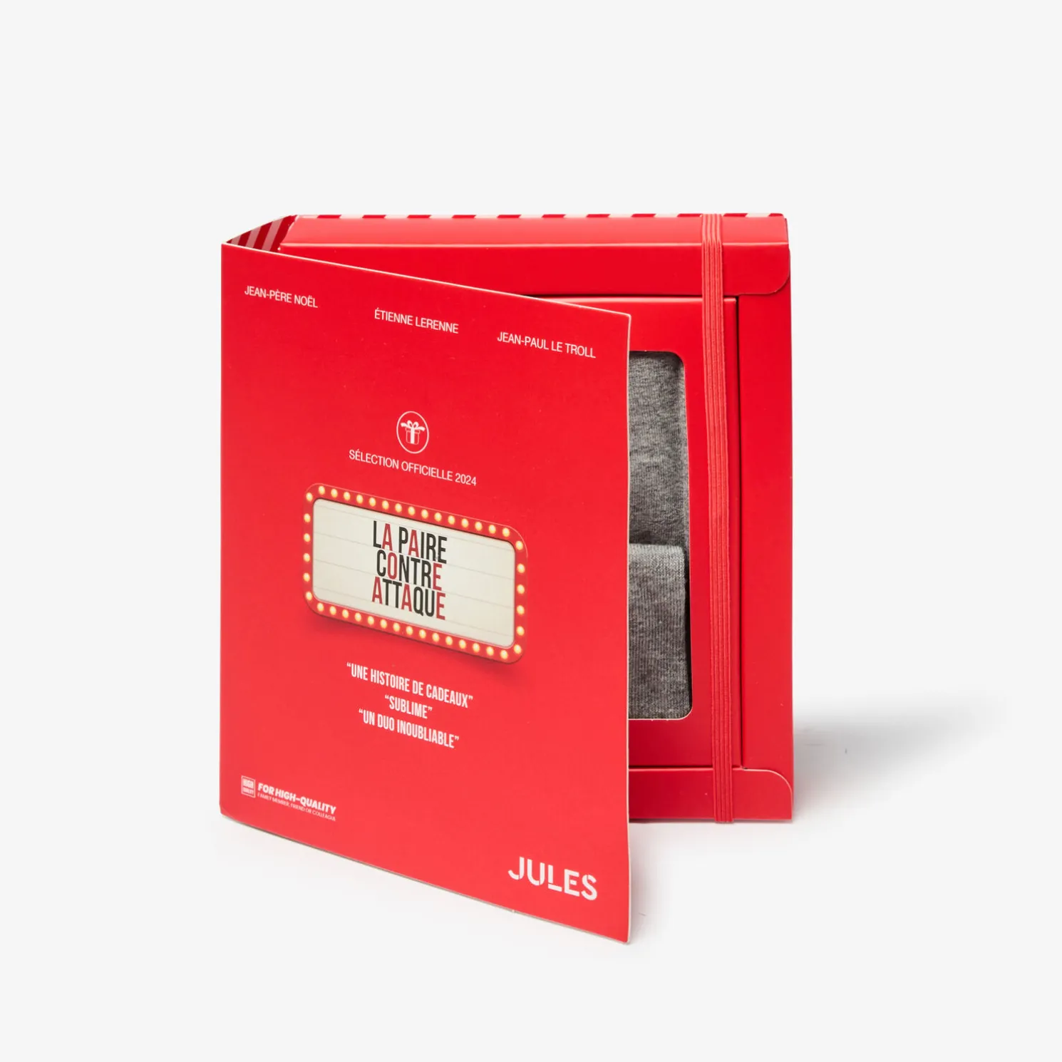 Box met boxer en fantasiesokken