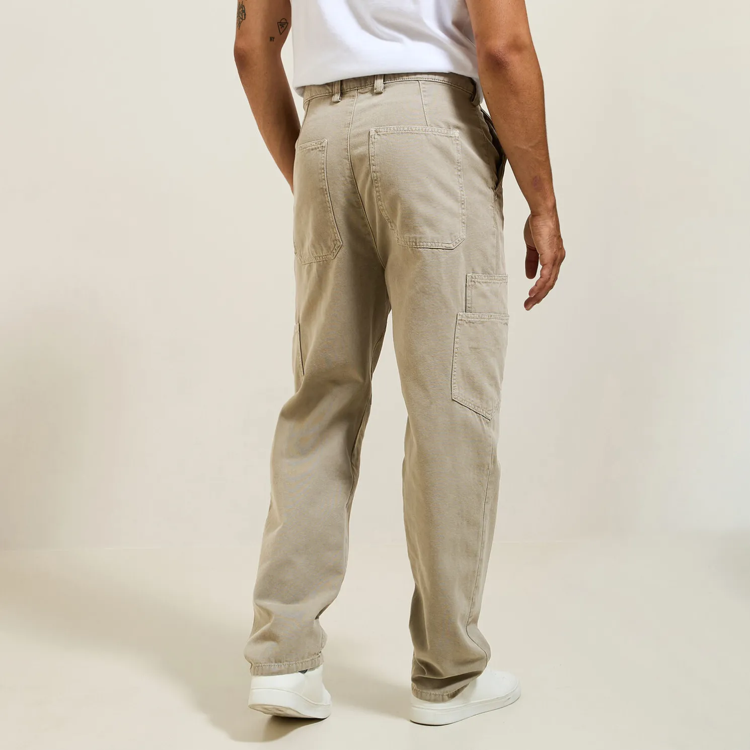 Brede broek in katoen