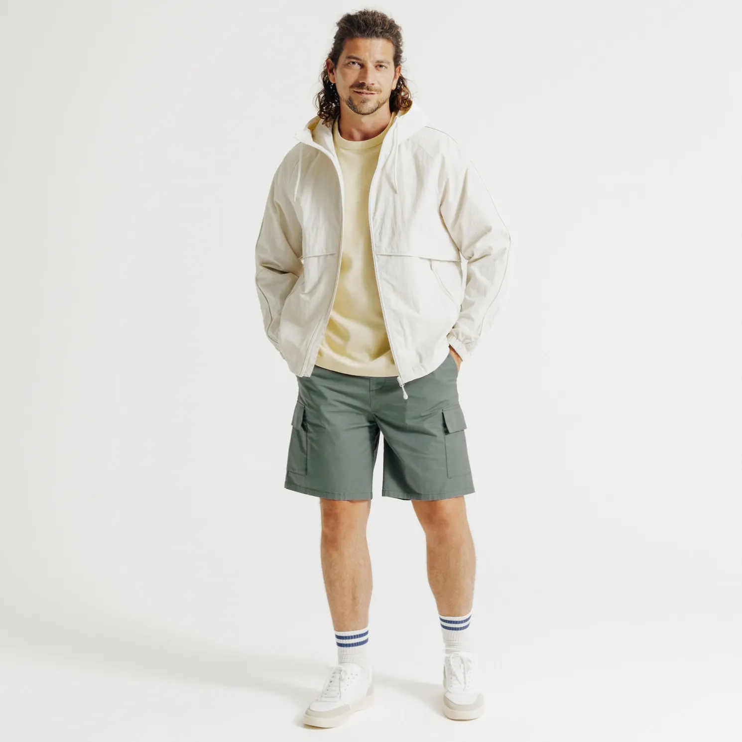 Cargo bermuda van technische stof