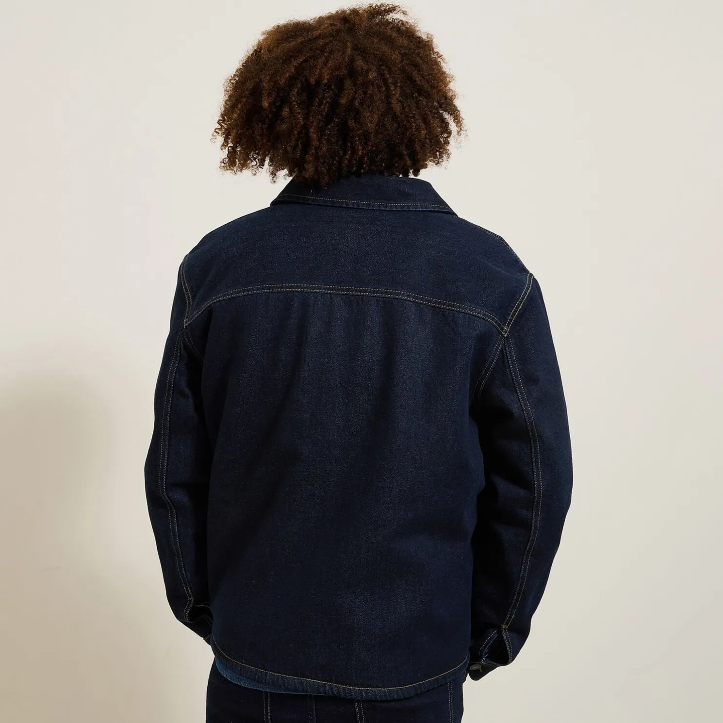 Denim jasje met teddyvoering