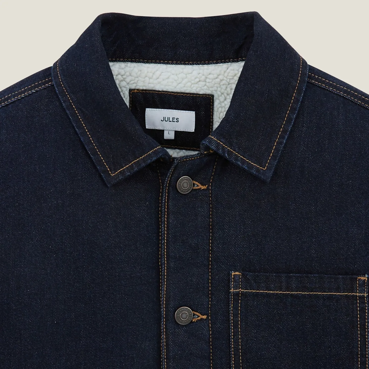 Denim jasje met teddyvoering