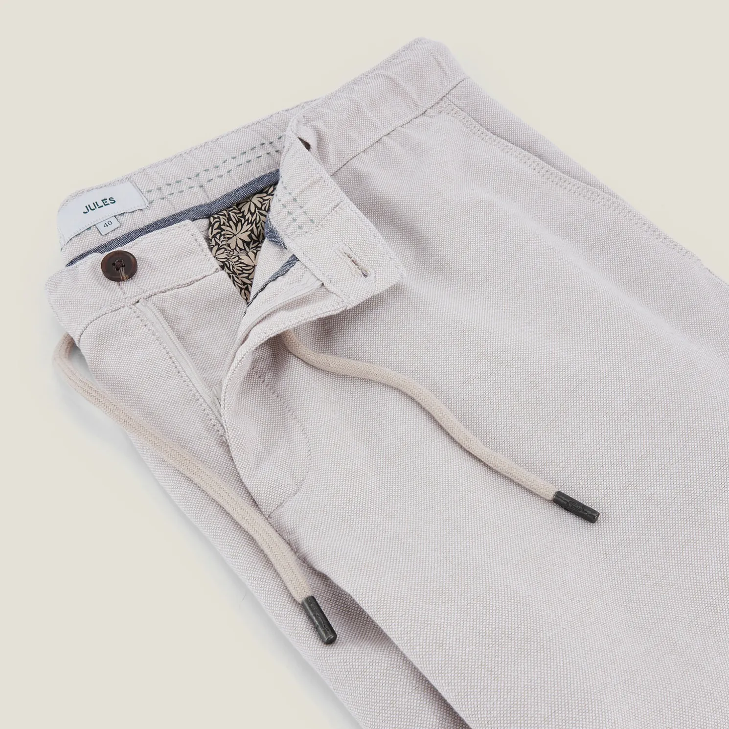 Effen bermuda in katoen en linnen