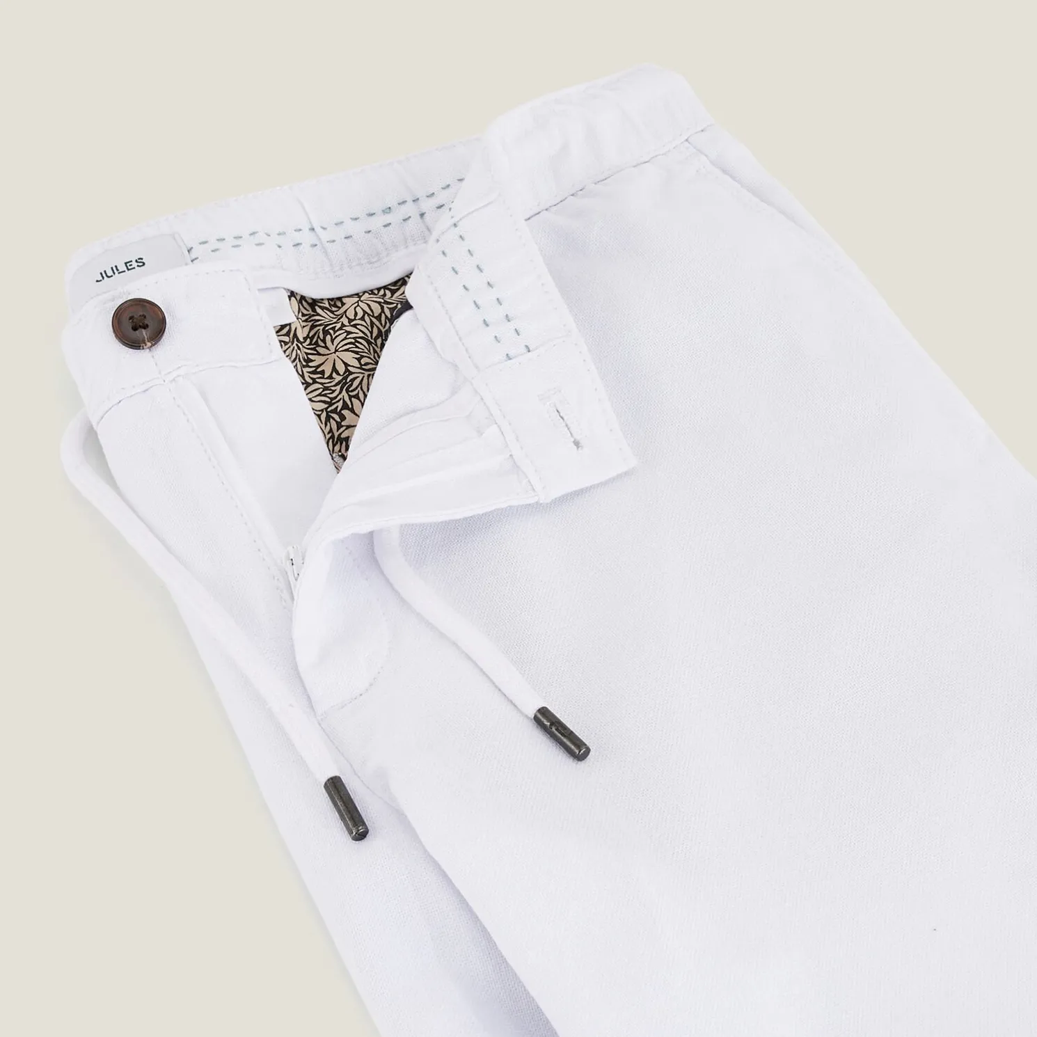 Effen bermuda in katoen en linnen