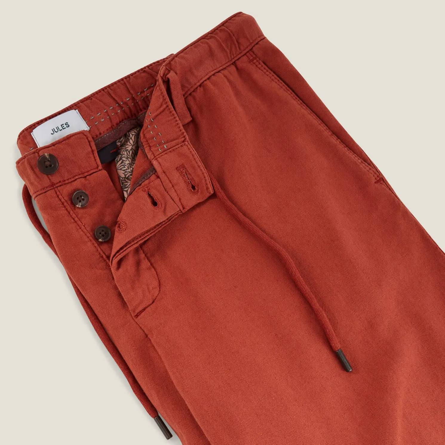 Effen bermuda in katoen en linnen