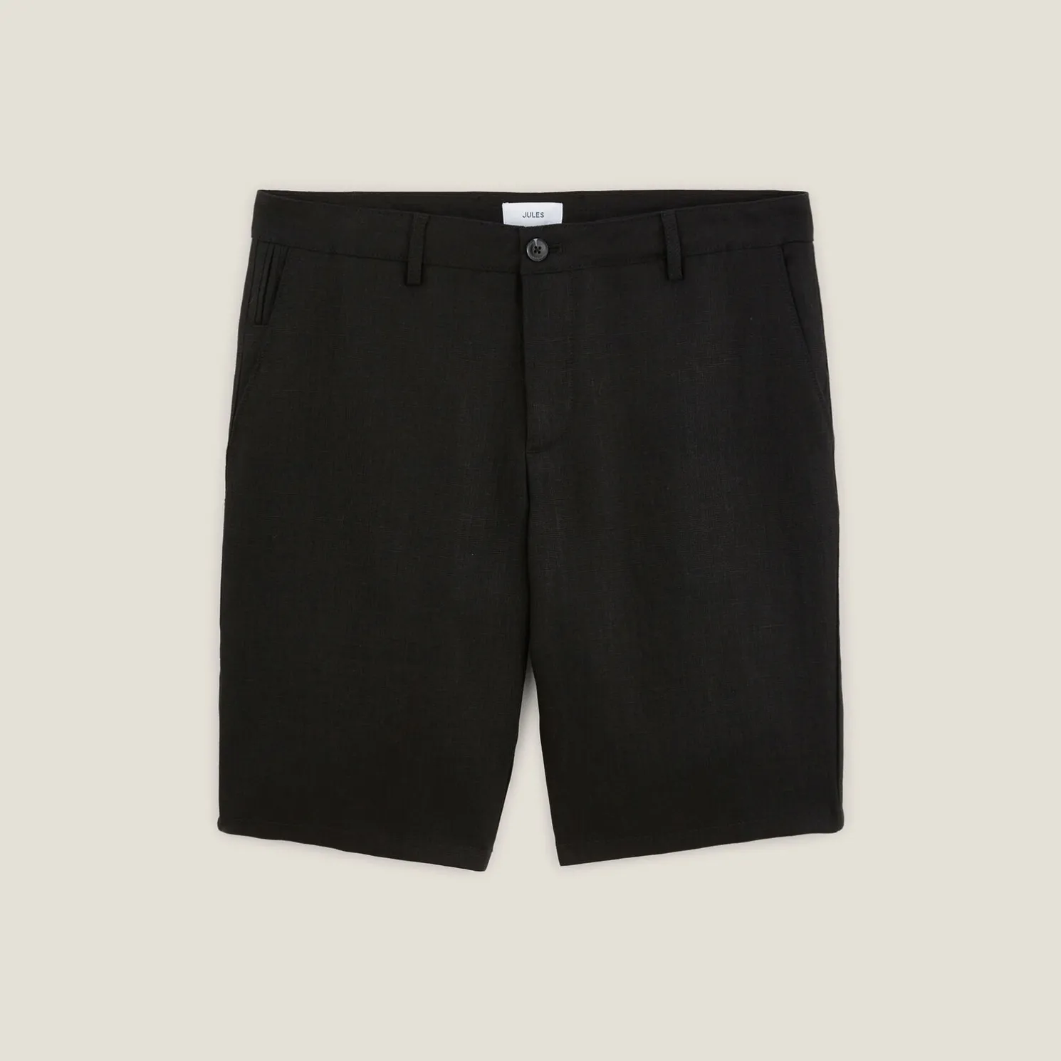 Effen chinobermuda in 100% linnen