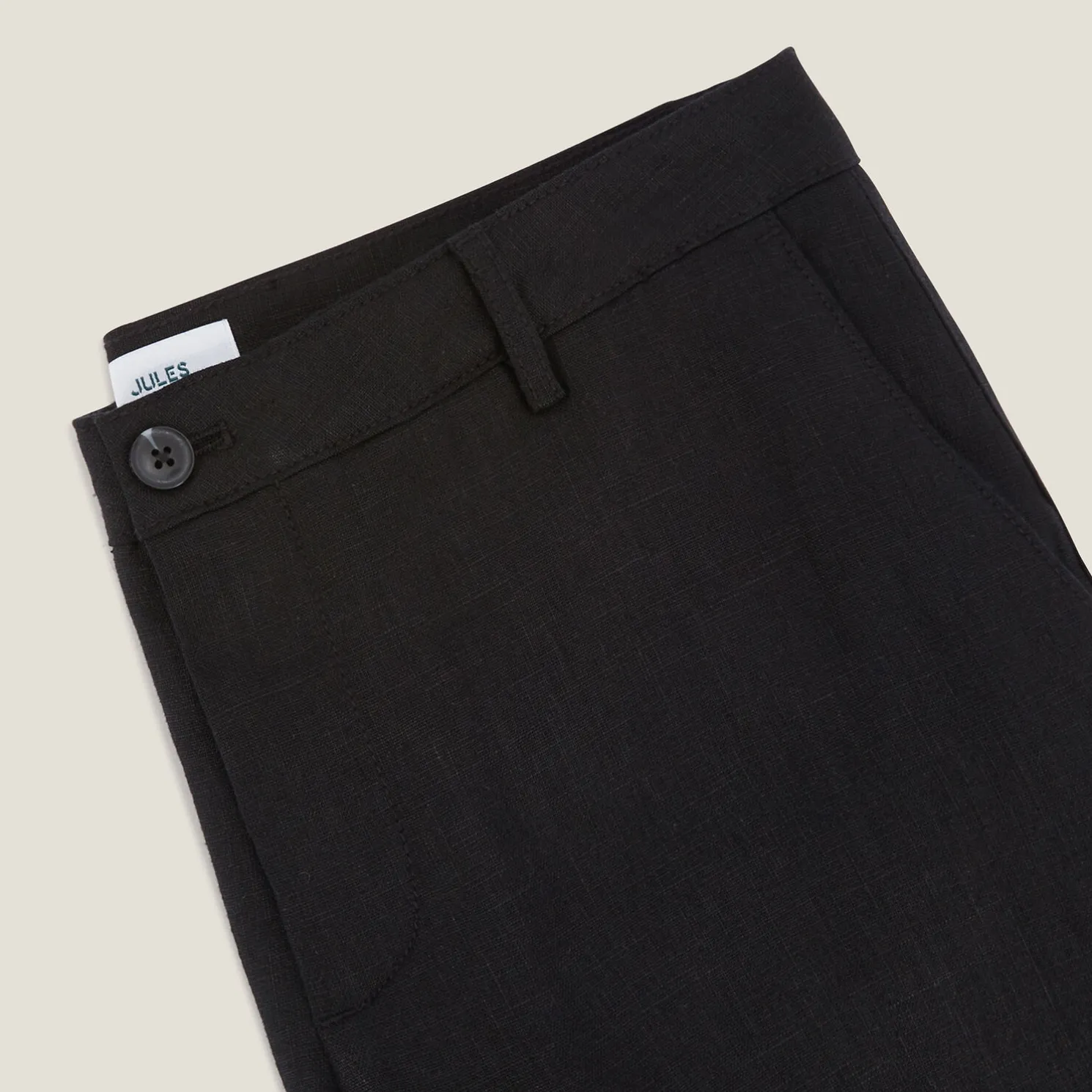 Effen chinobermuda in 100% linnen