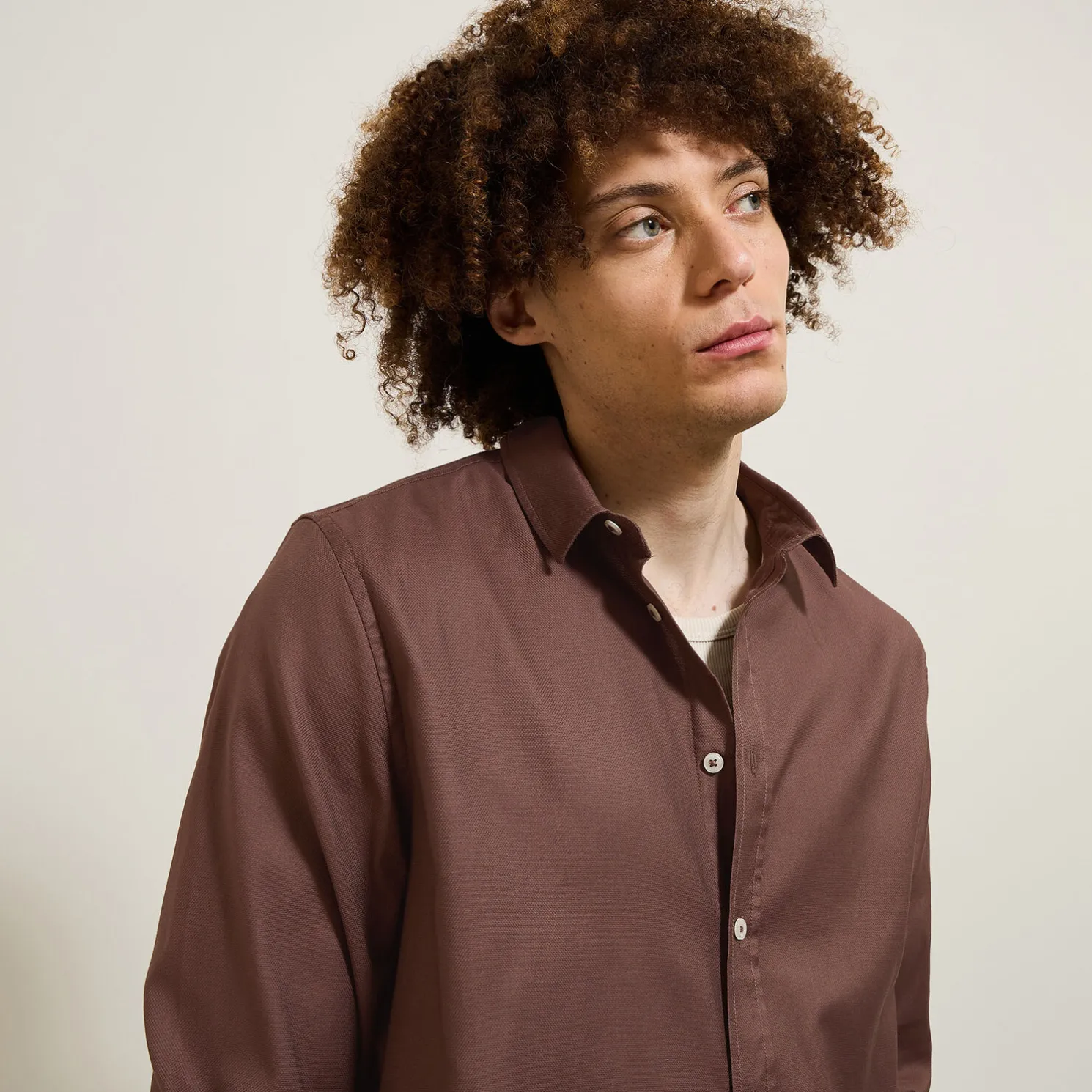 Effen overhemd in piquékatoen