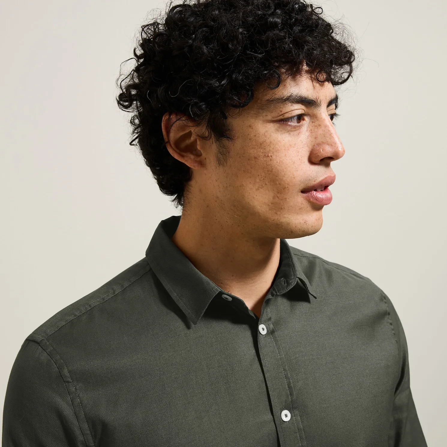 Effen overhemd in piquékatoen