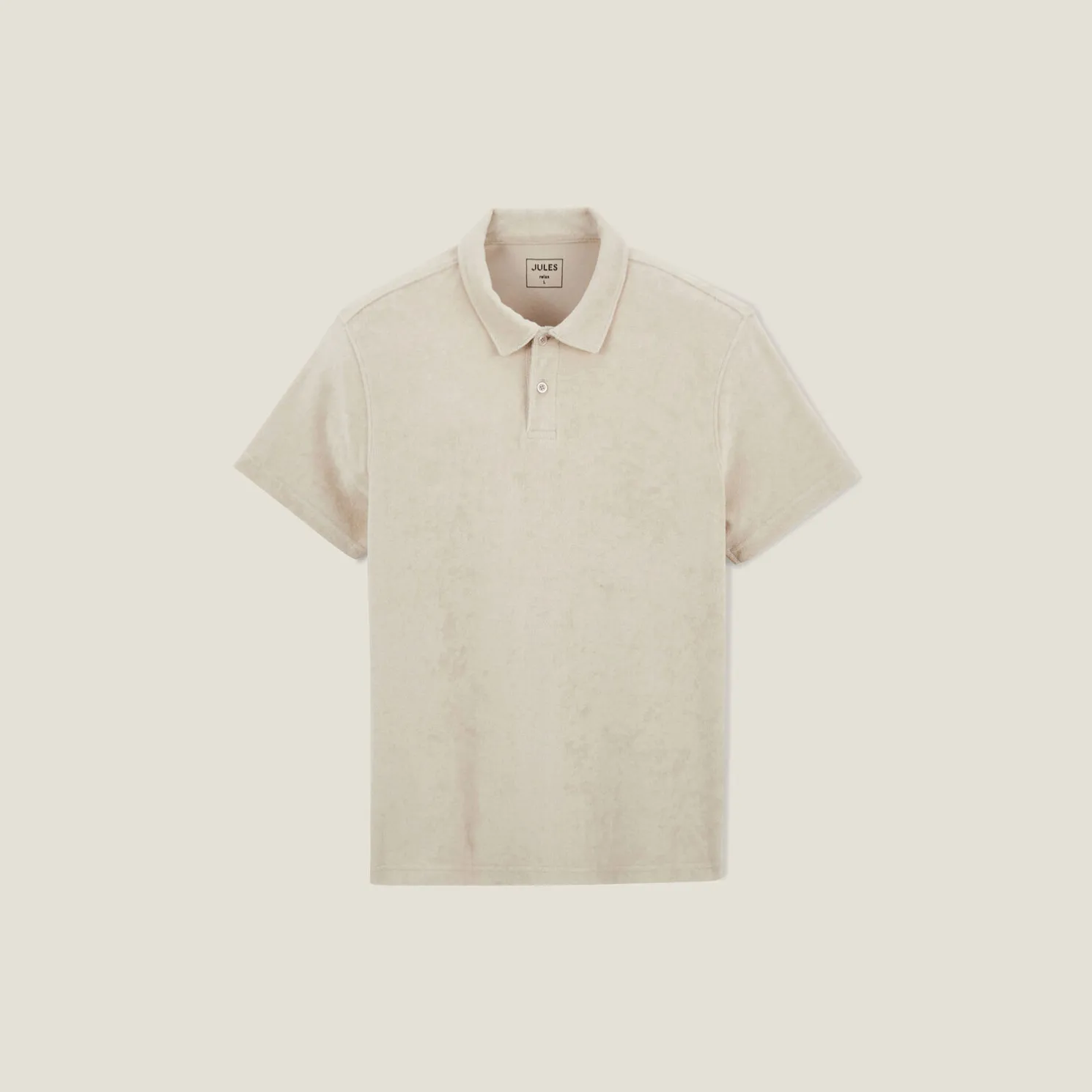 Effen relaxed polo met korte mouwen in badstof