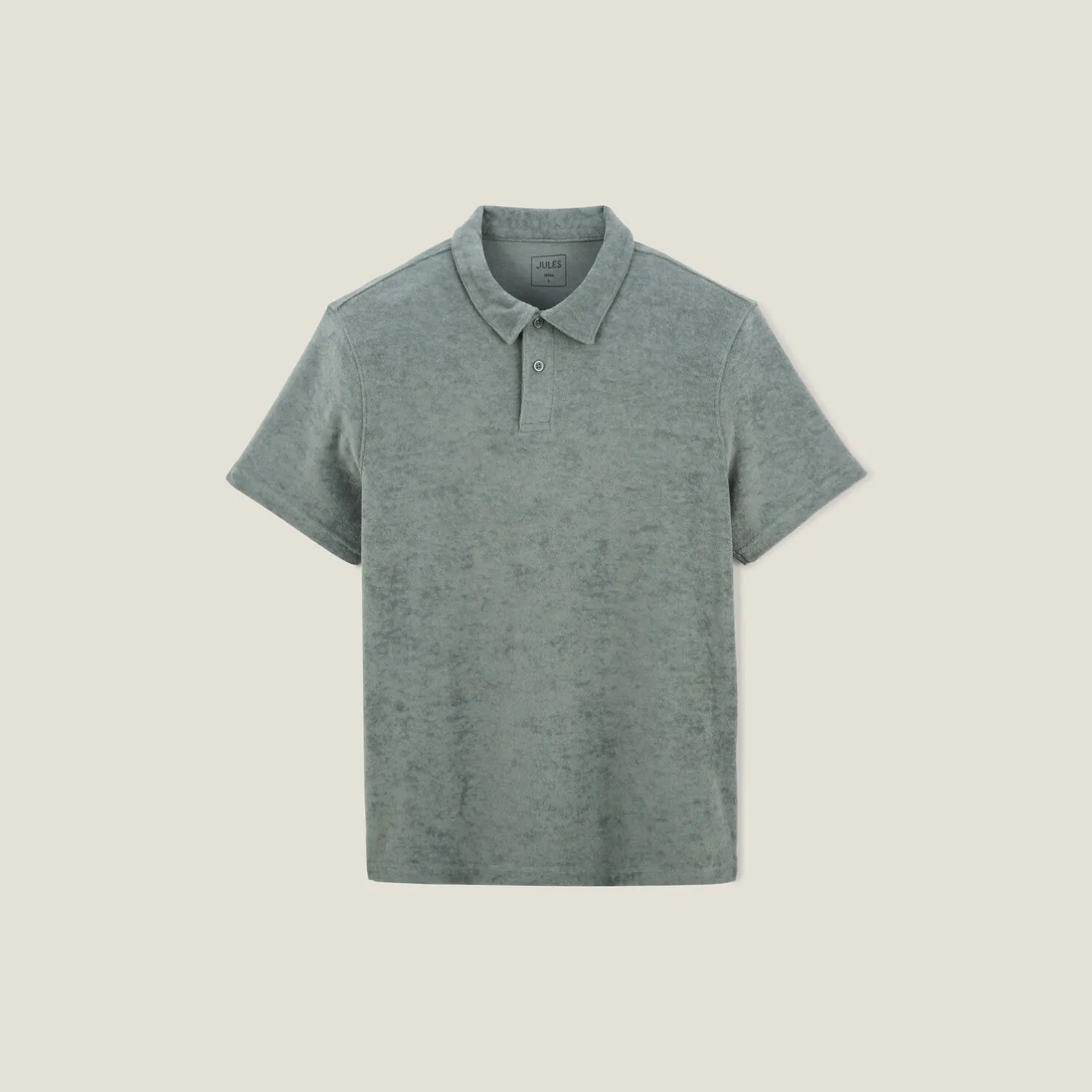 Effen relaxed polo met korte mouwen in badstof
