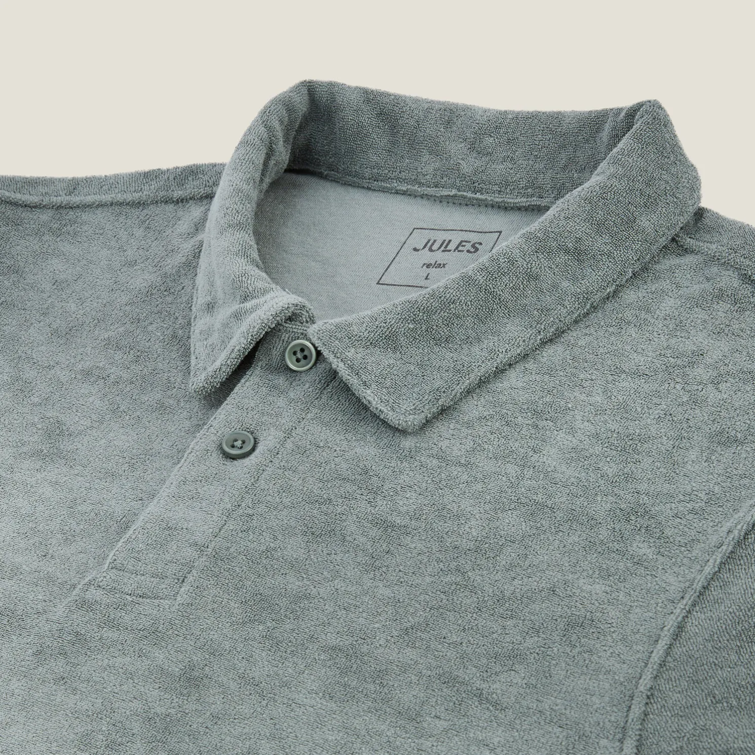 Effen relaxed polo met korte mouwen in badstof