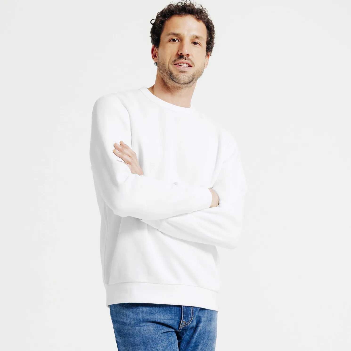 Effen sweater met ronde hals