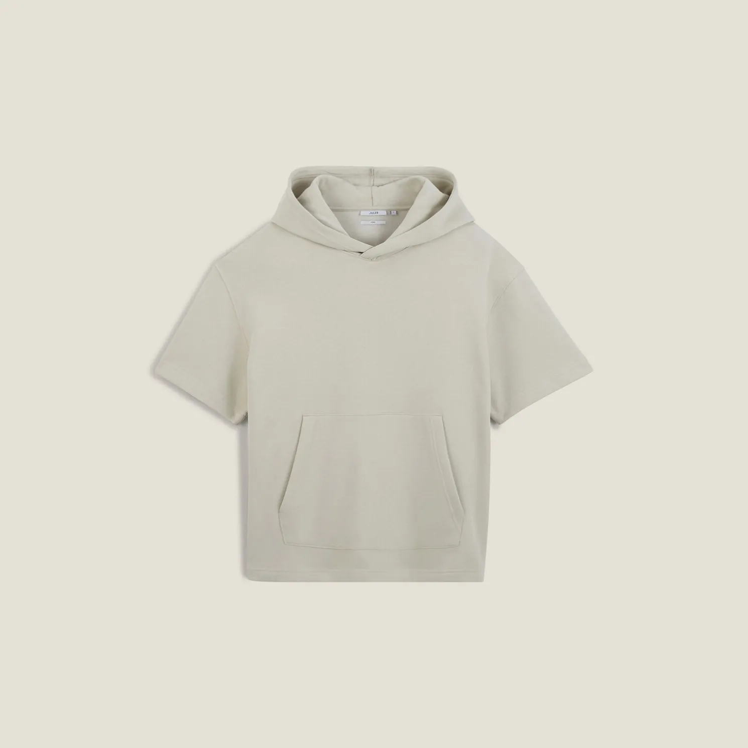 Effen sweater met kap en korte mouwen