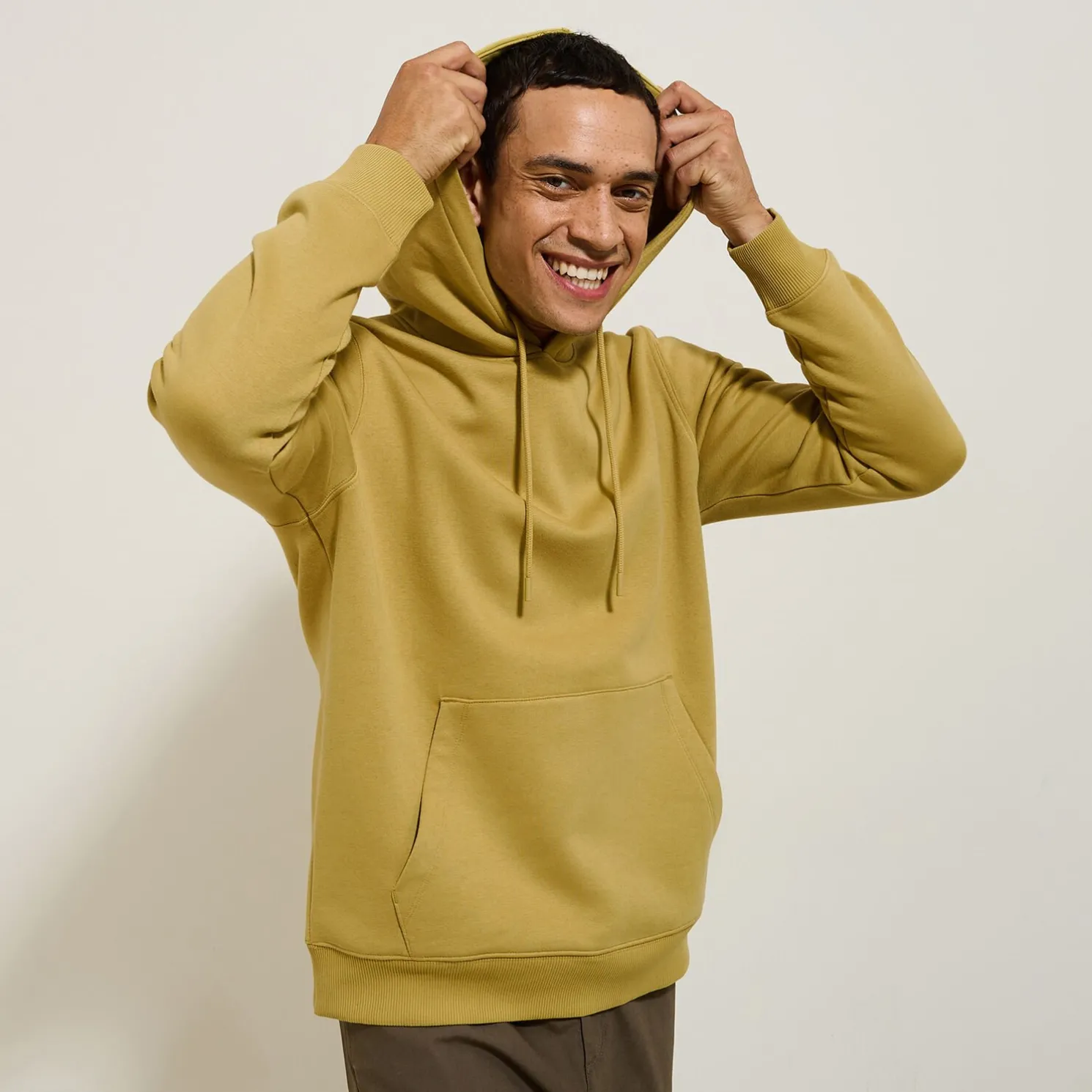 Effen sweater met kap