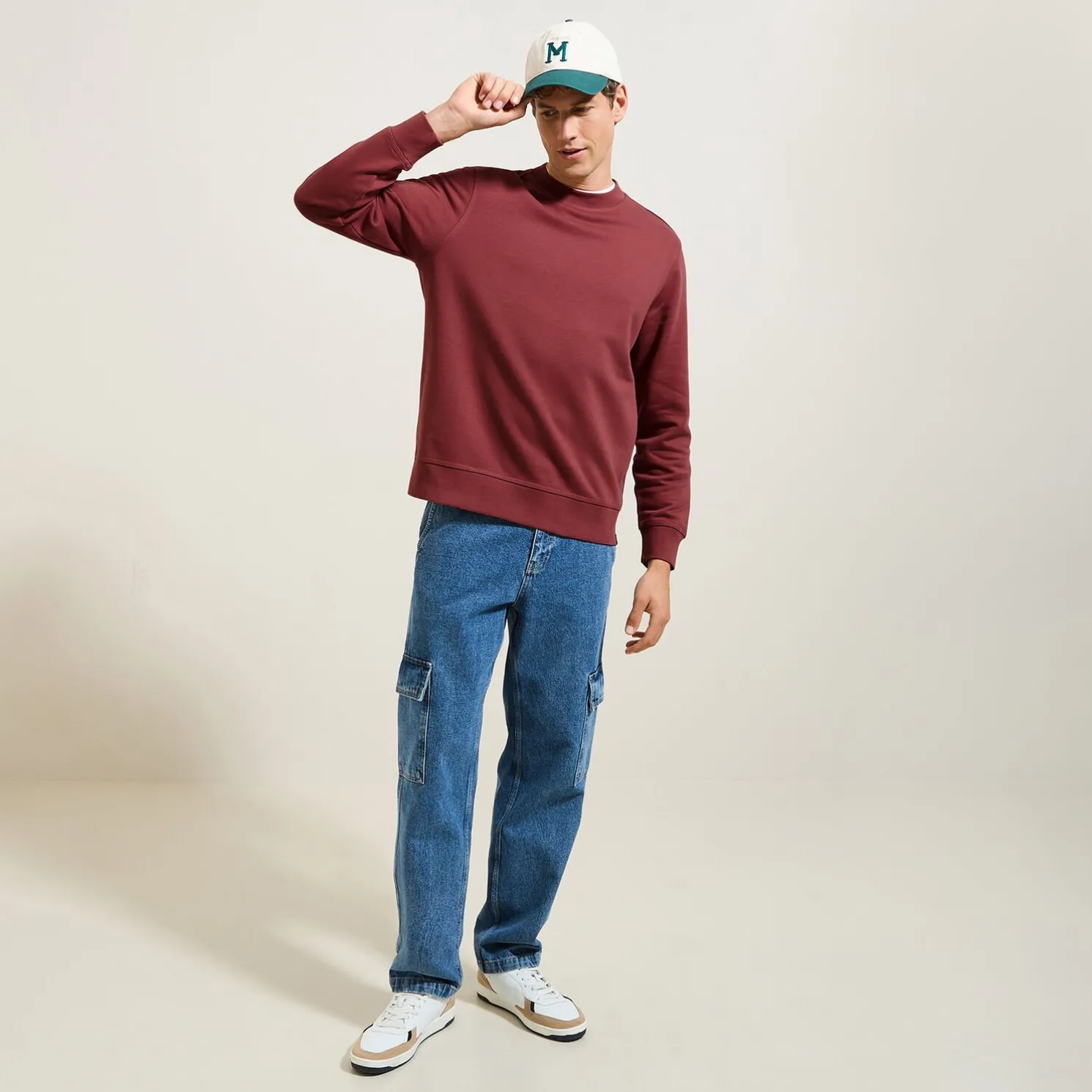 Effen sweater met ronde hals