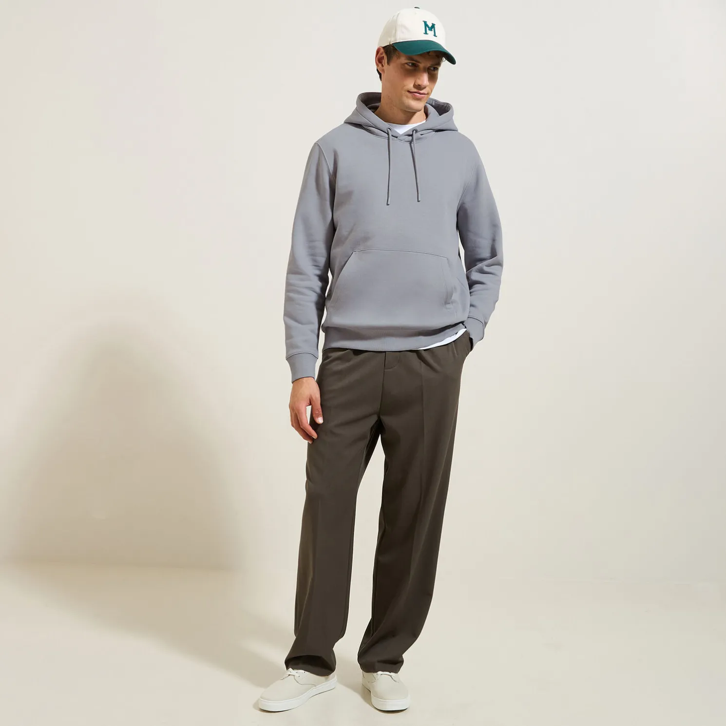 Effen sweater met kap