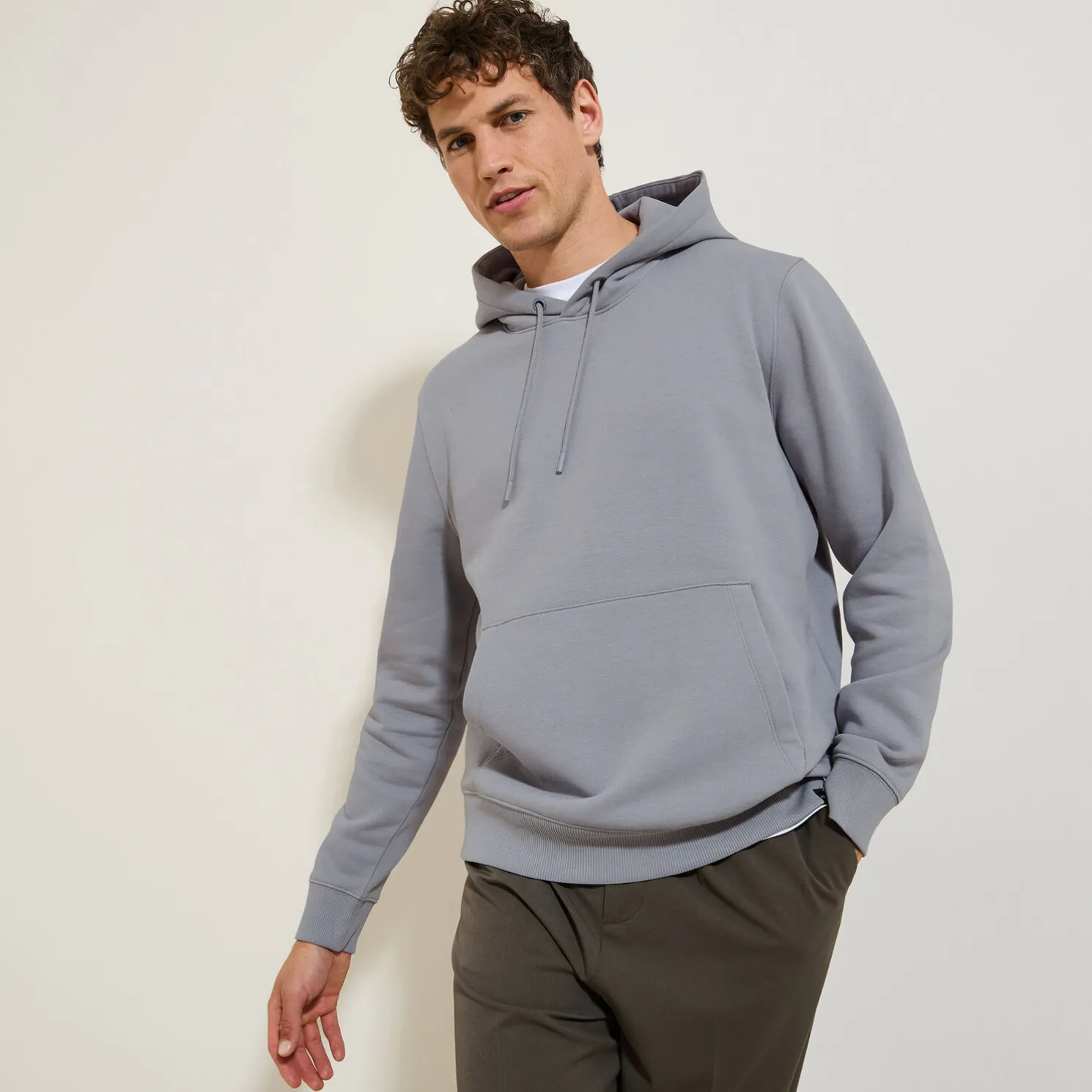 Effen sweater met kap