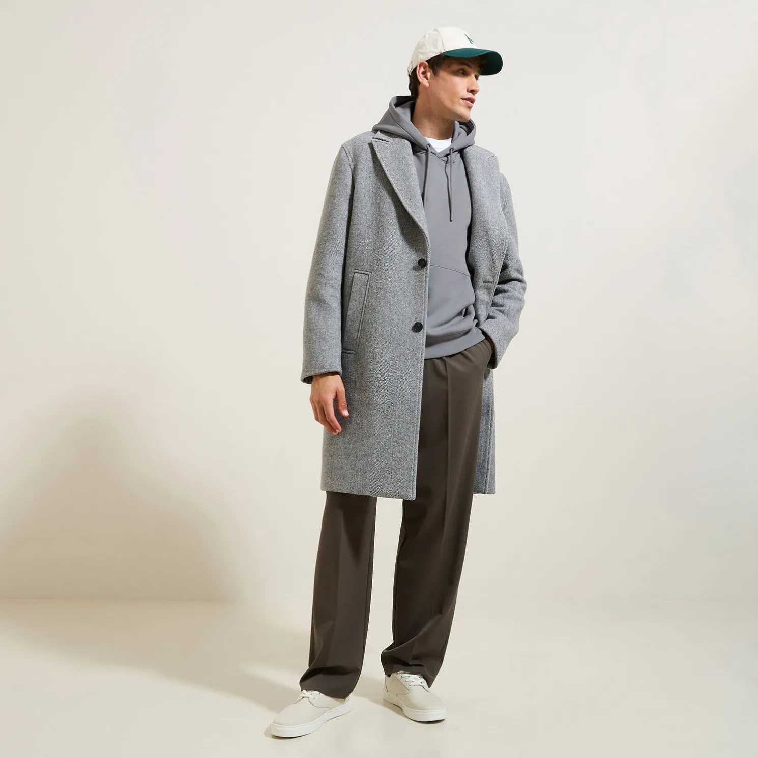 Effen sweater met kap