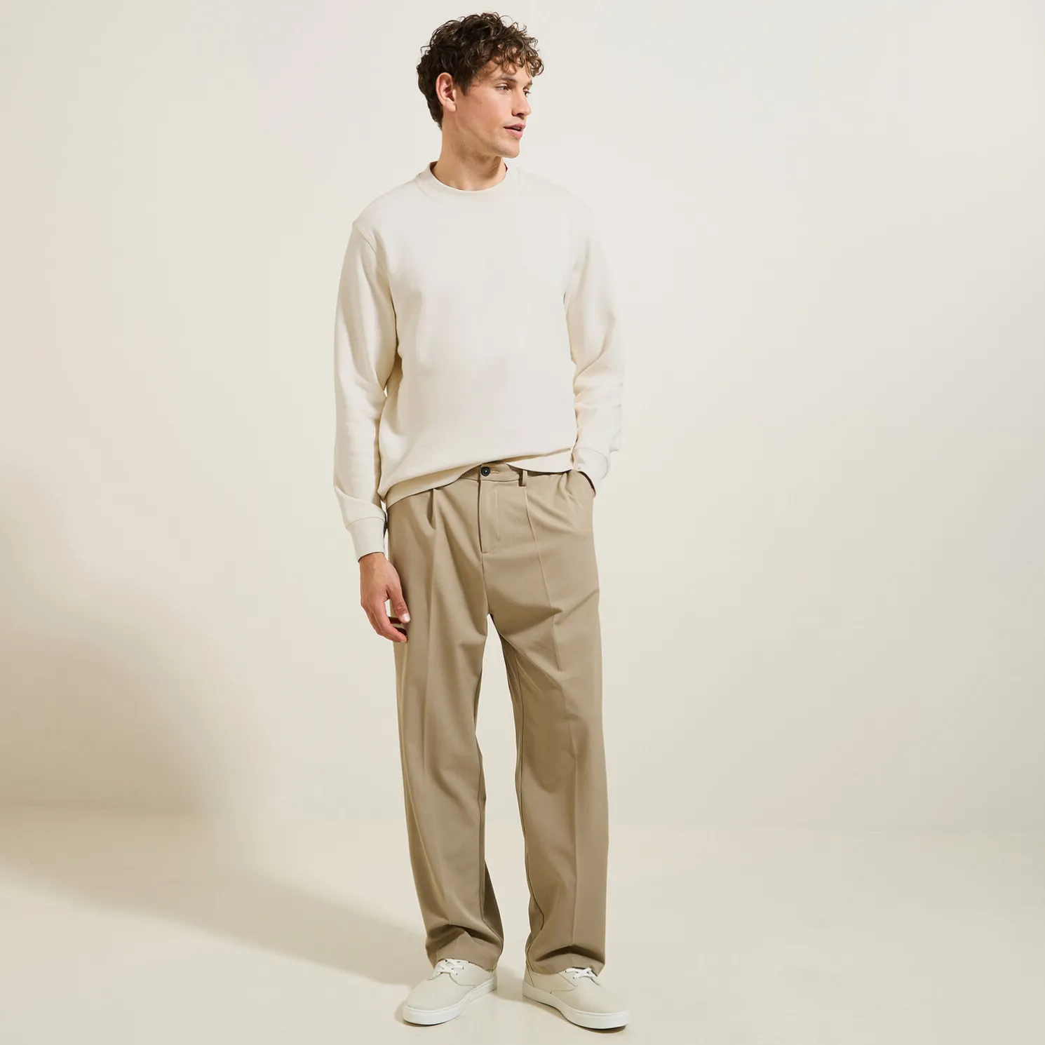 Effen sweater met ronde hals