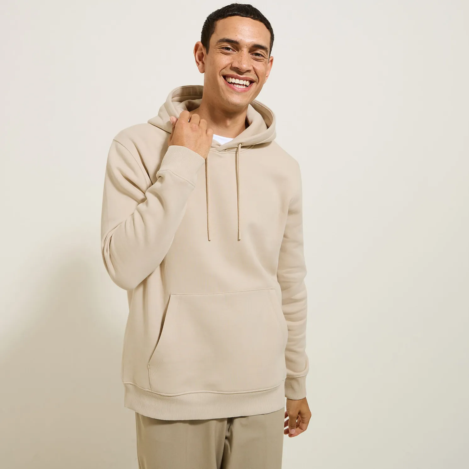 Effen sweater met kap