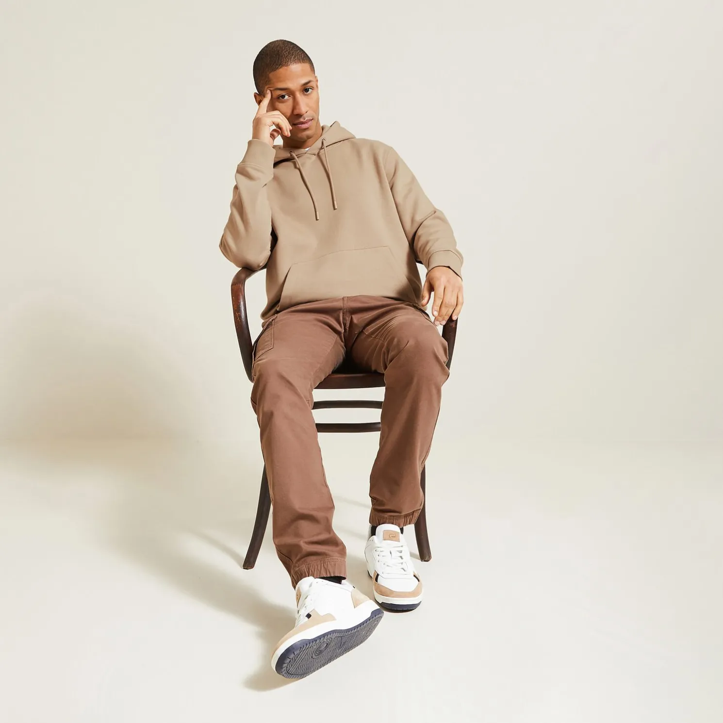 Effen sweater met kap