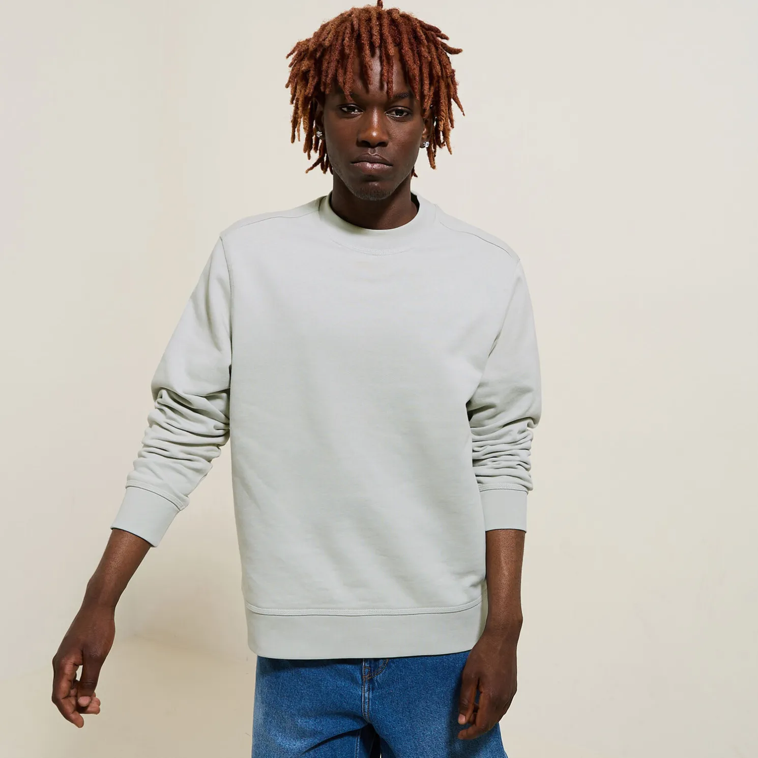 Effen sweater met ronde hals