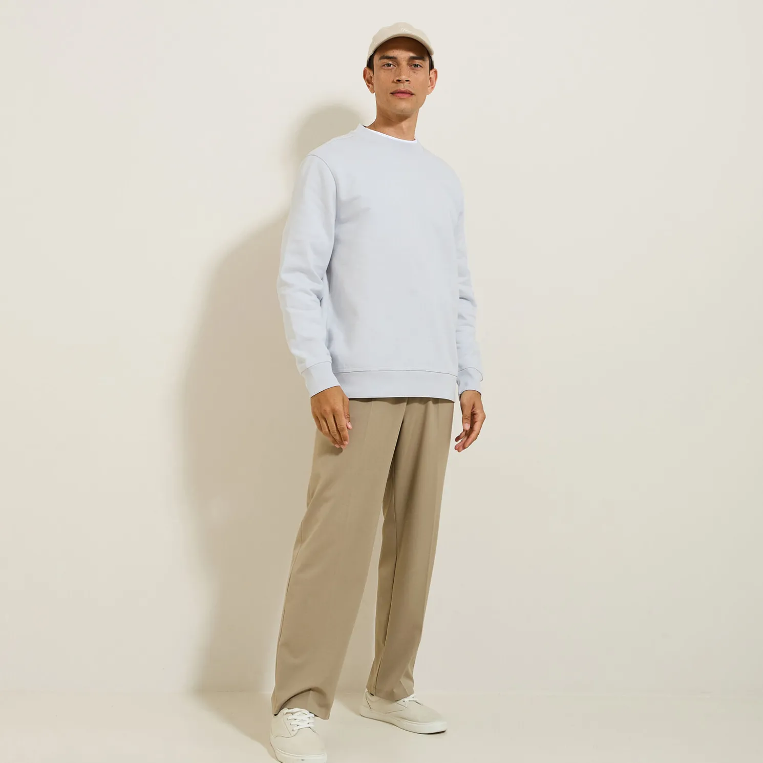 Effen sweater met ronde hals