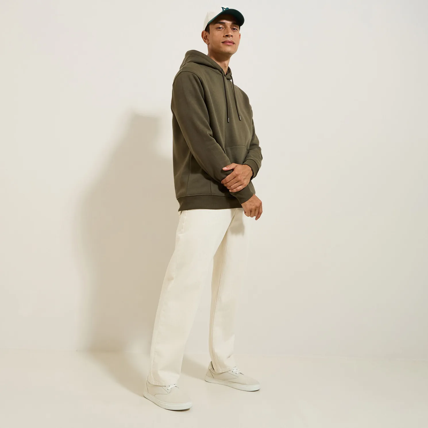 Effen sweater met kap