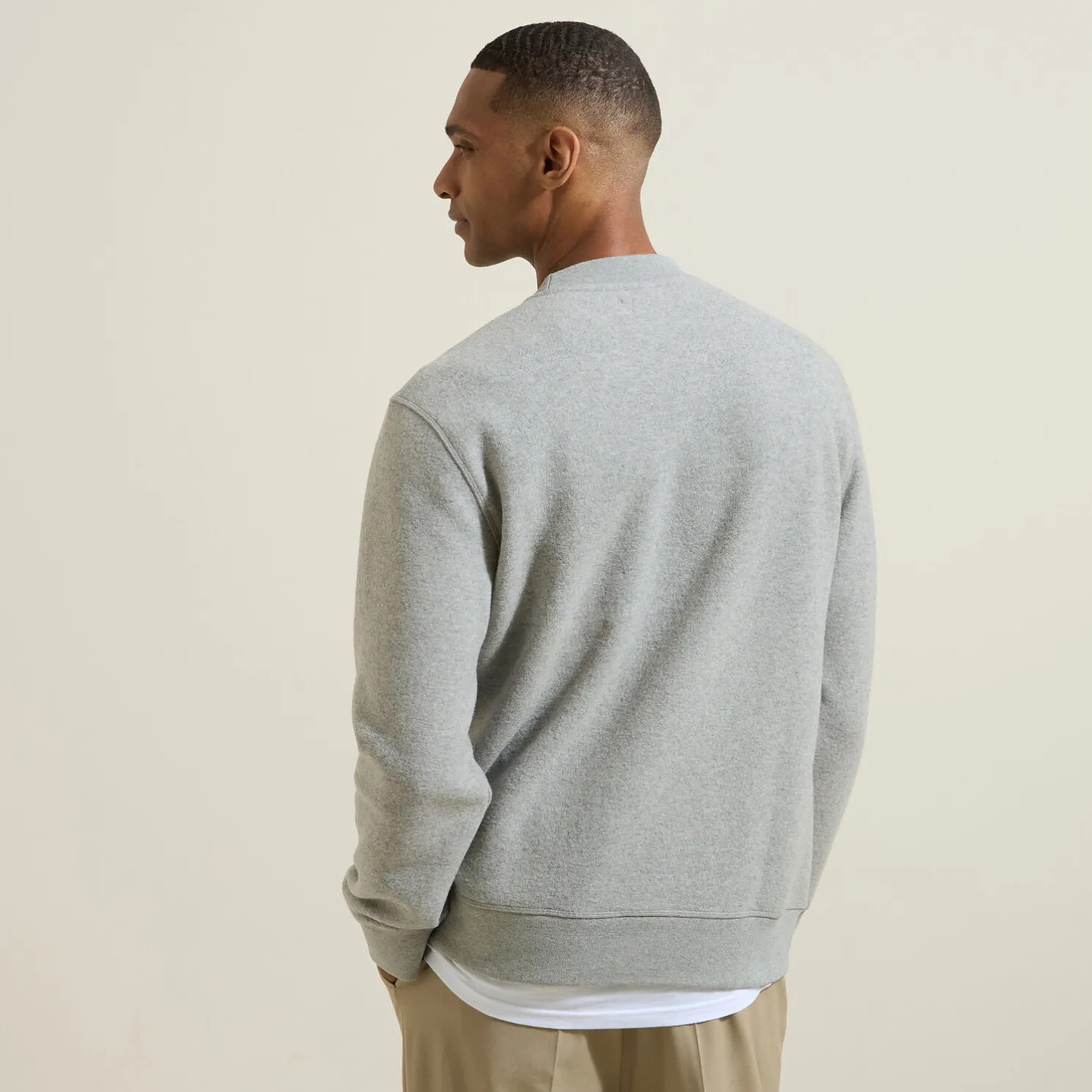 Effen sweater met ronde hals in tricot