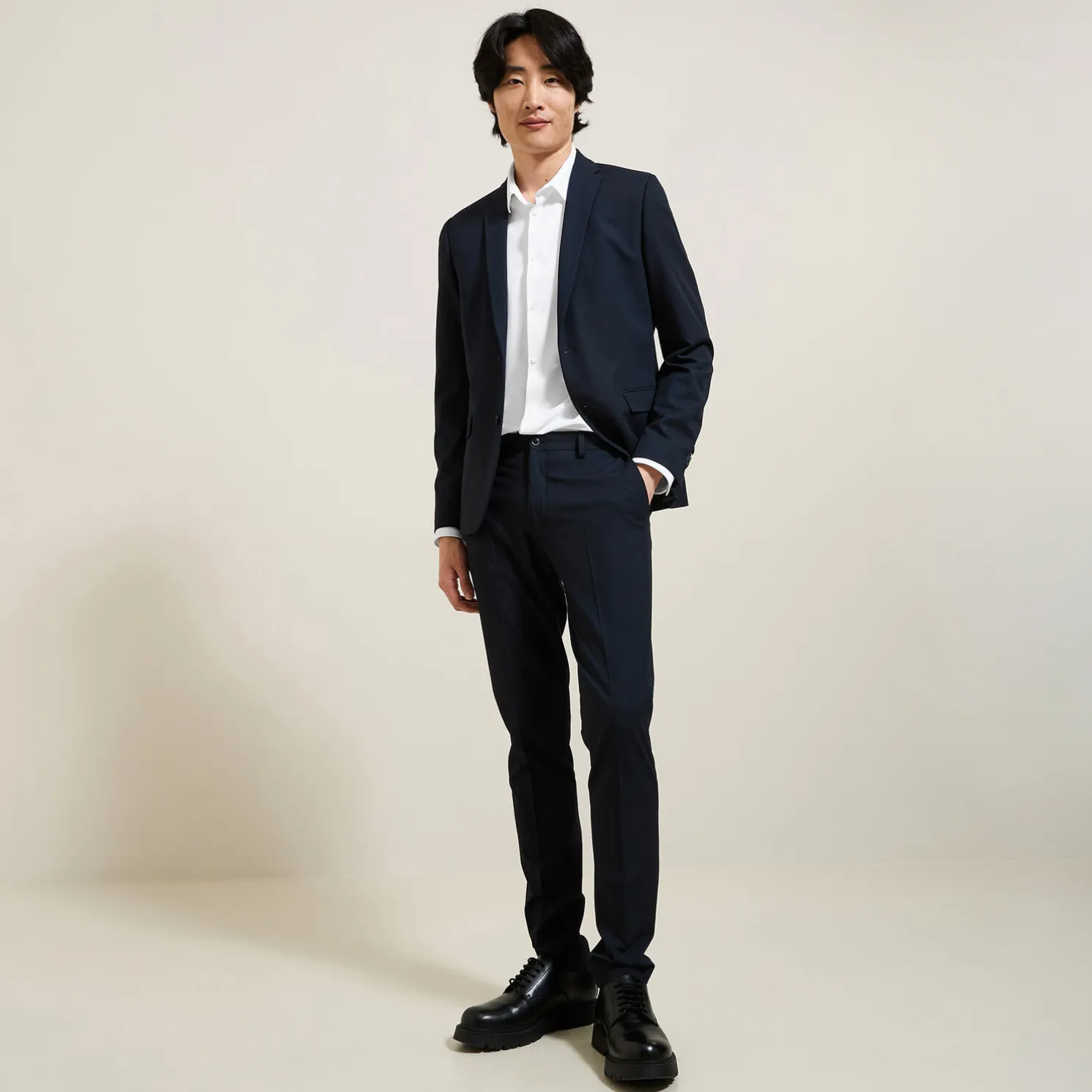 Extra slim fit polyamide elastaan overhemd