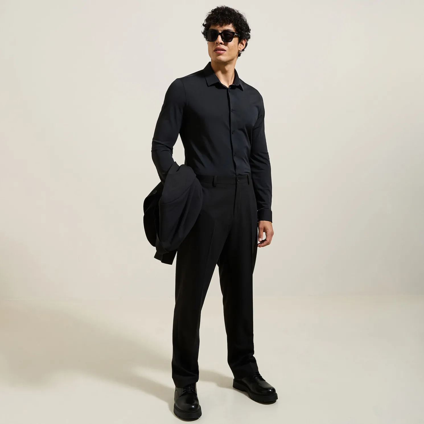 Extra slim fit polyamide elastaan overhemd