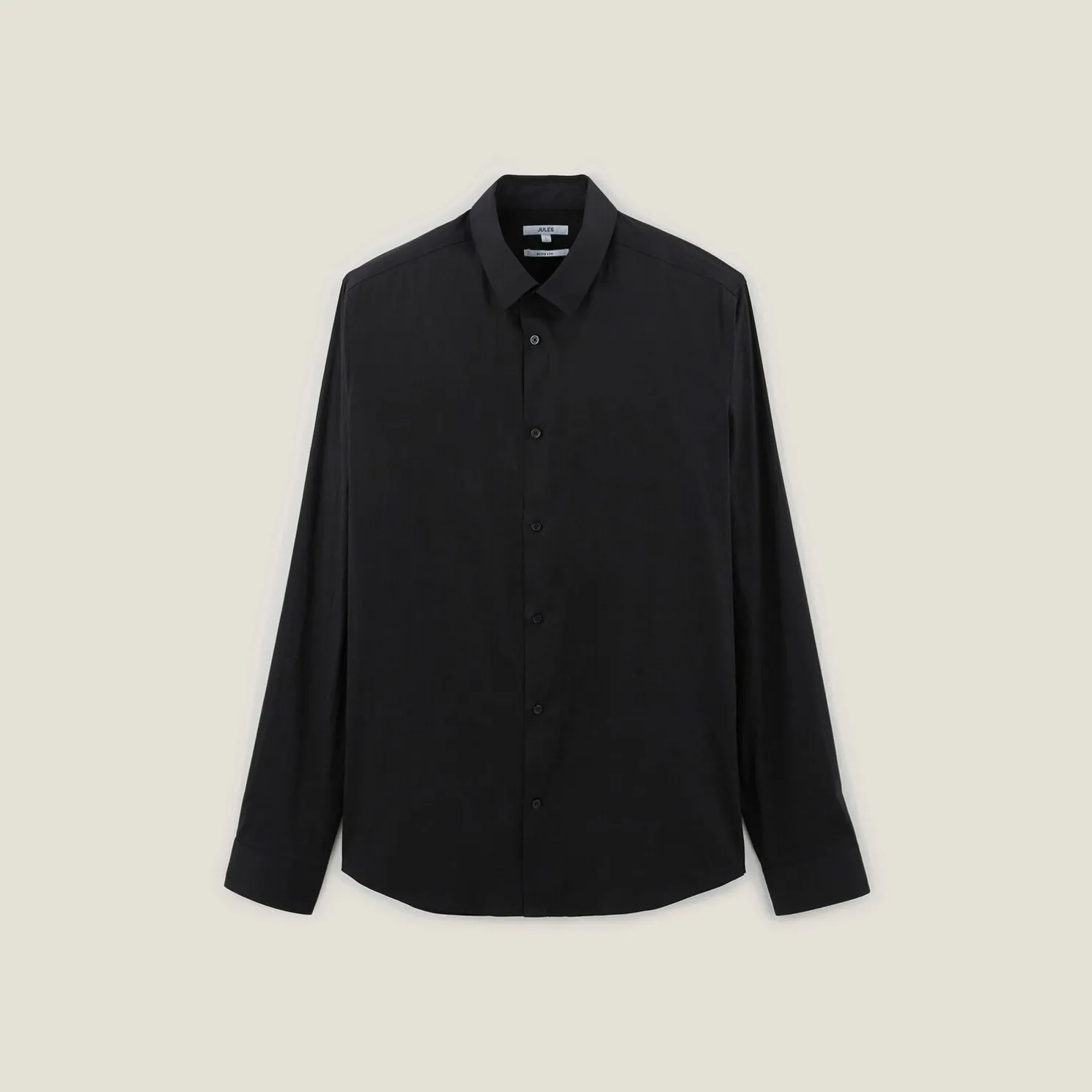 Extraslim effen hemd in gerecyclede polyamide