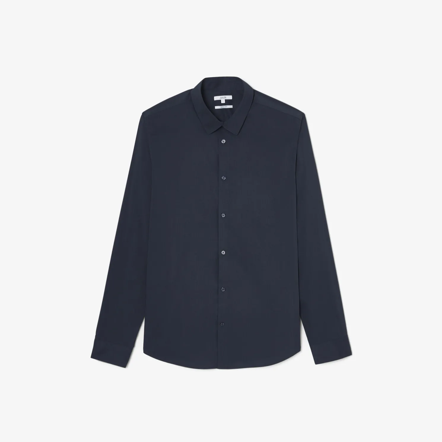 Extraslim effen hemd in gerecyclede polyamide