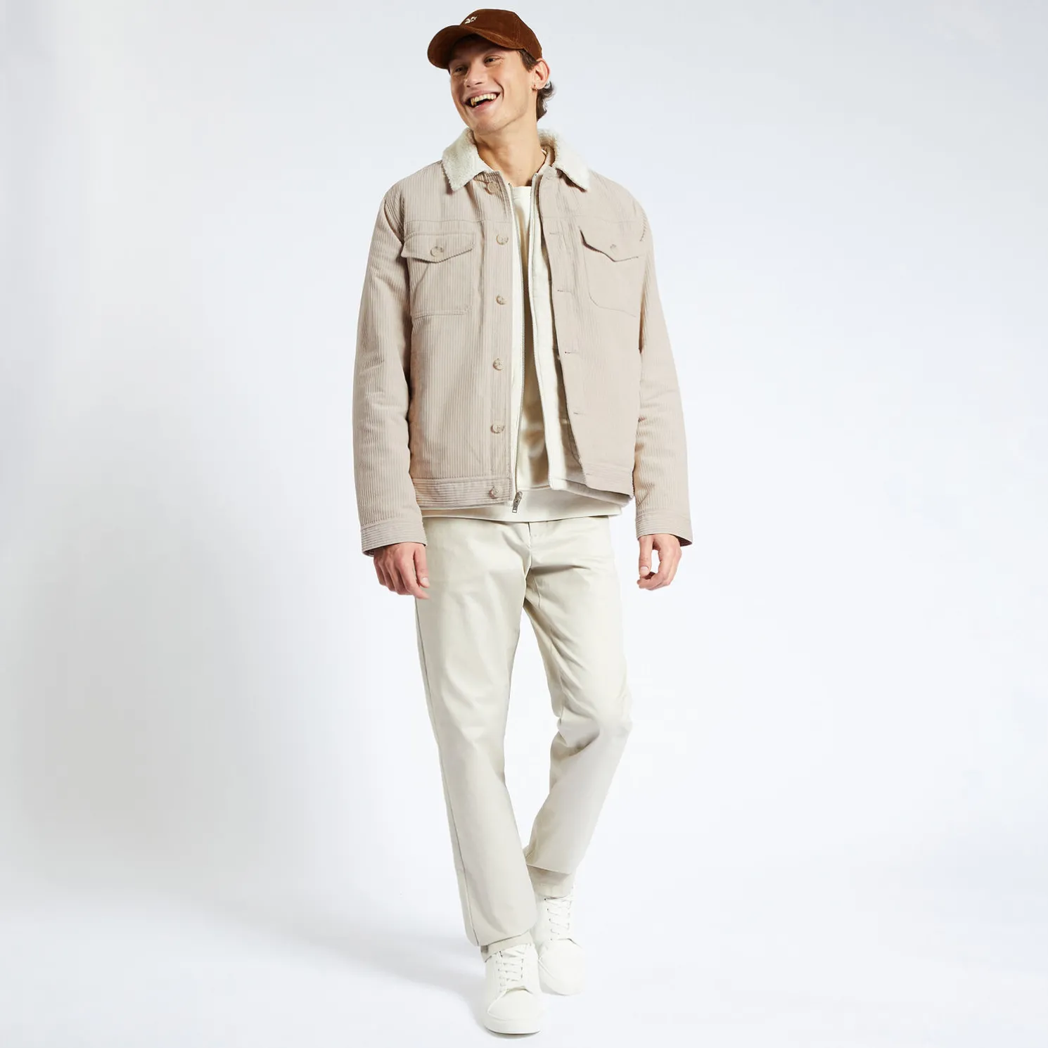 Fluwelen jack met hemdskraag