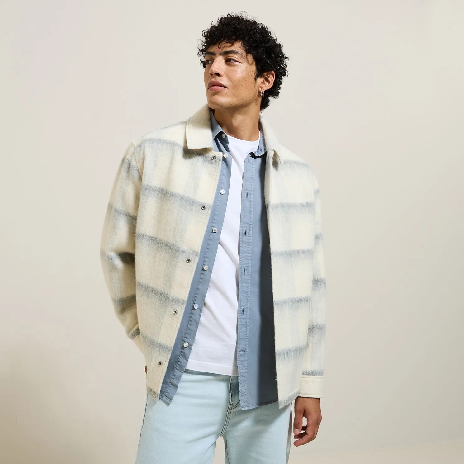 Geruit overhemdjas voor tussenseizoen