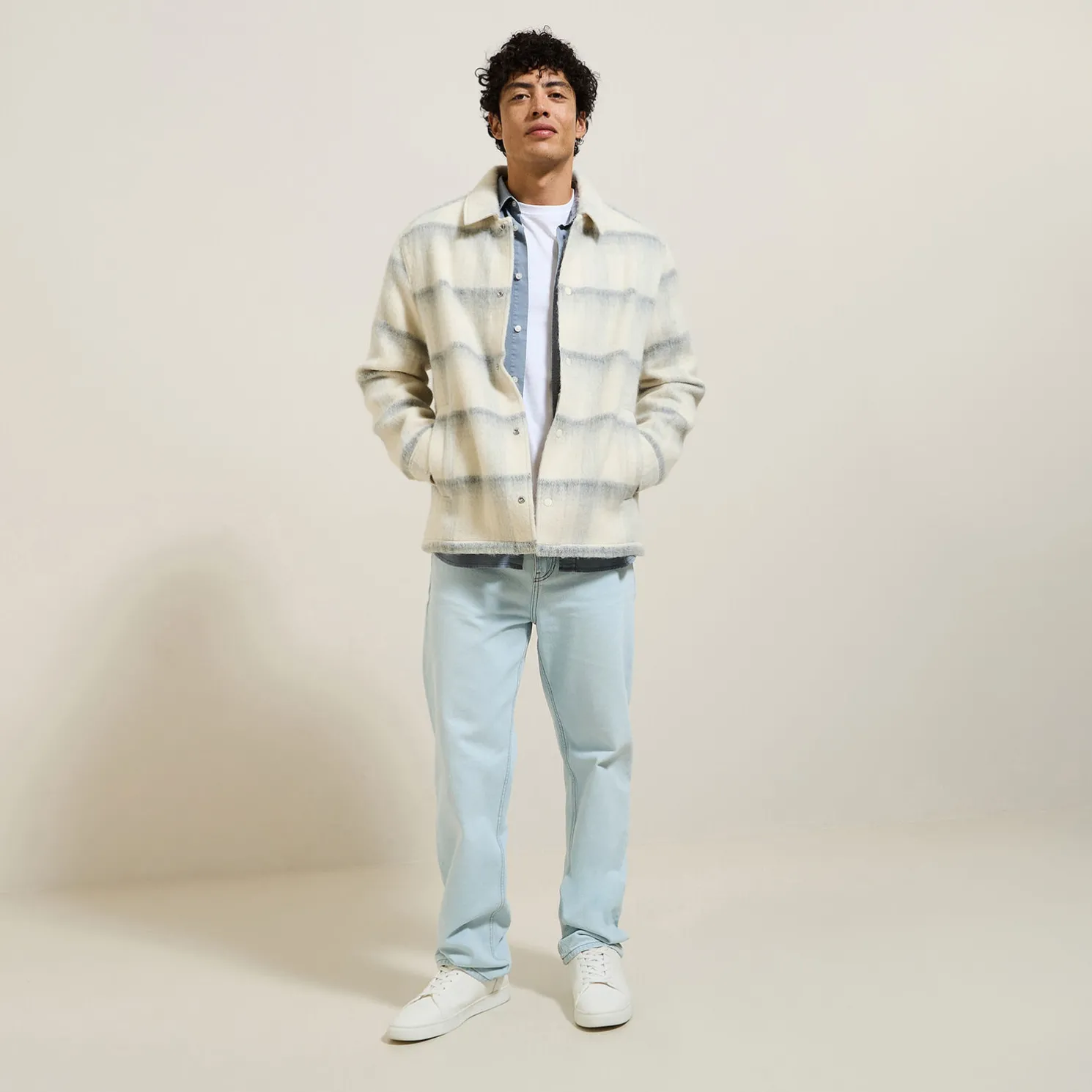 Geruit overhemdjas voor tussenseizoen