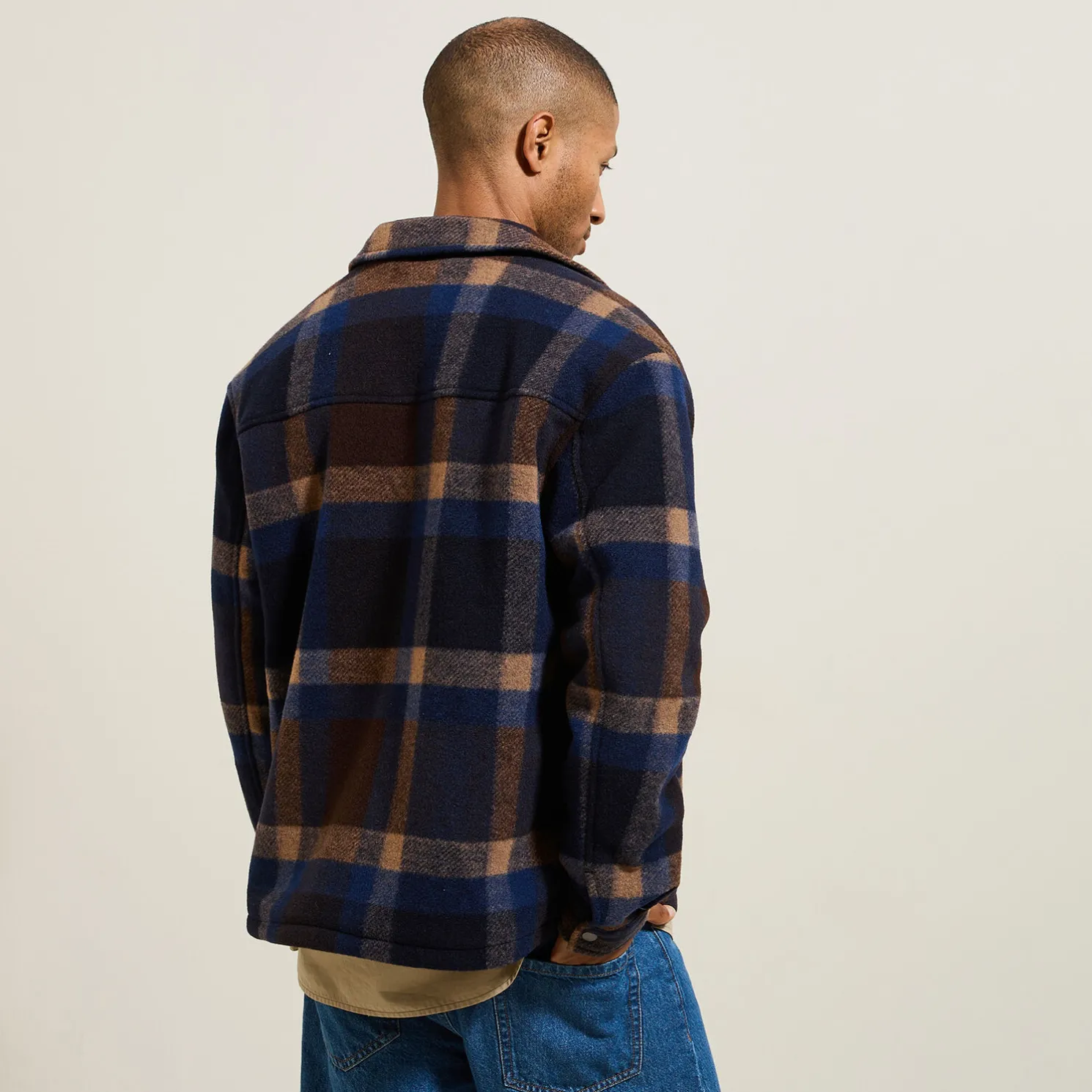 Geruite overhemd met sherpavoering