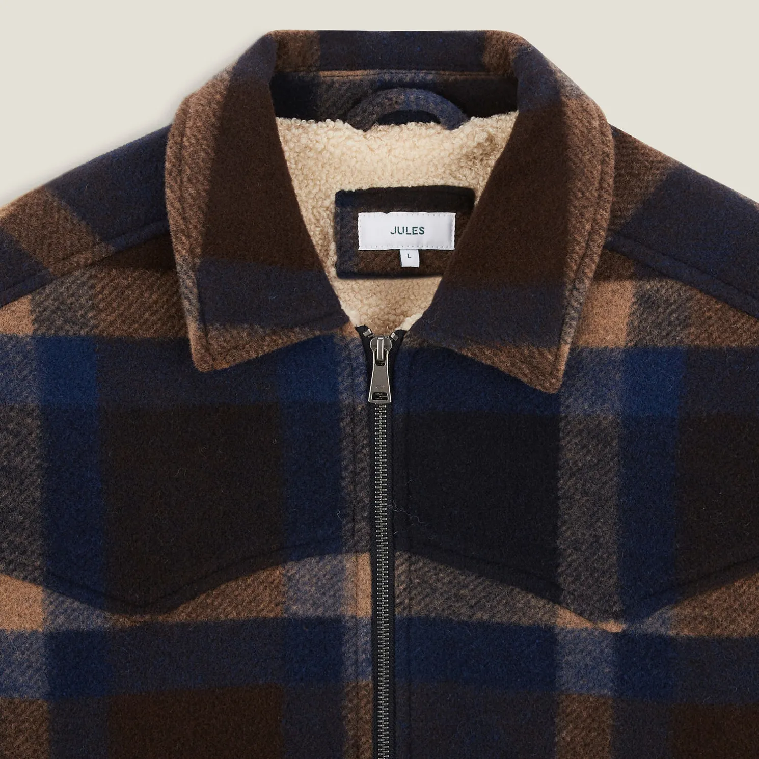 Geruite overhemd met sherpavoering