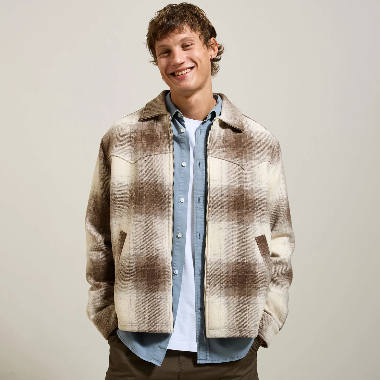 Geruite overhemd met sherpavoering