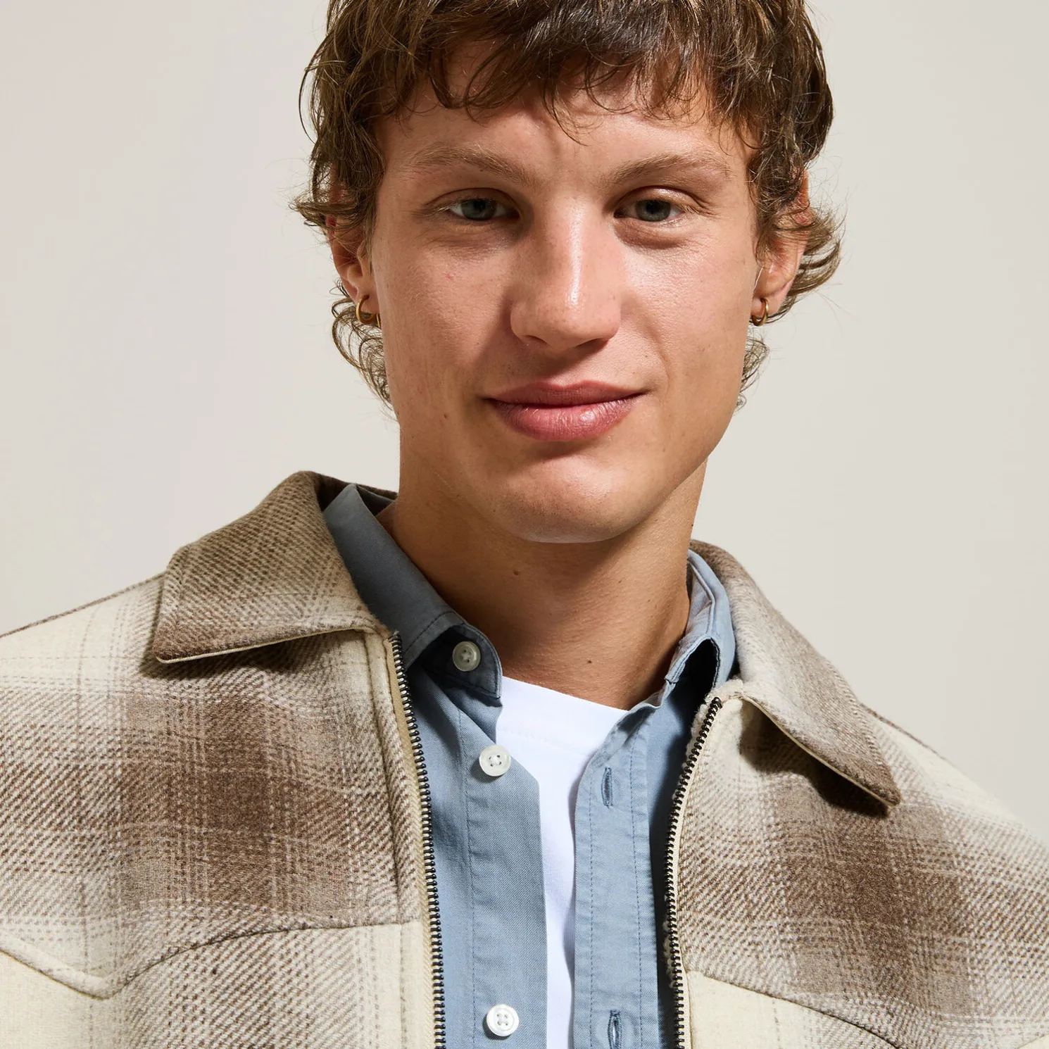 Geruite overhemd met sherpavoering