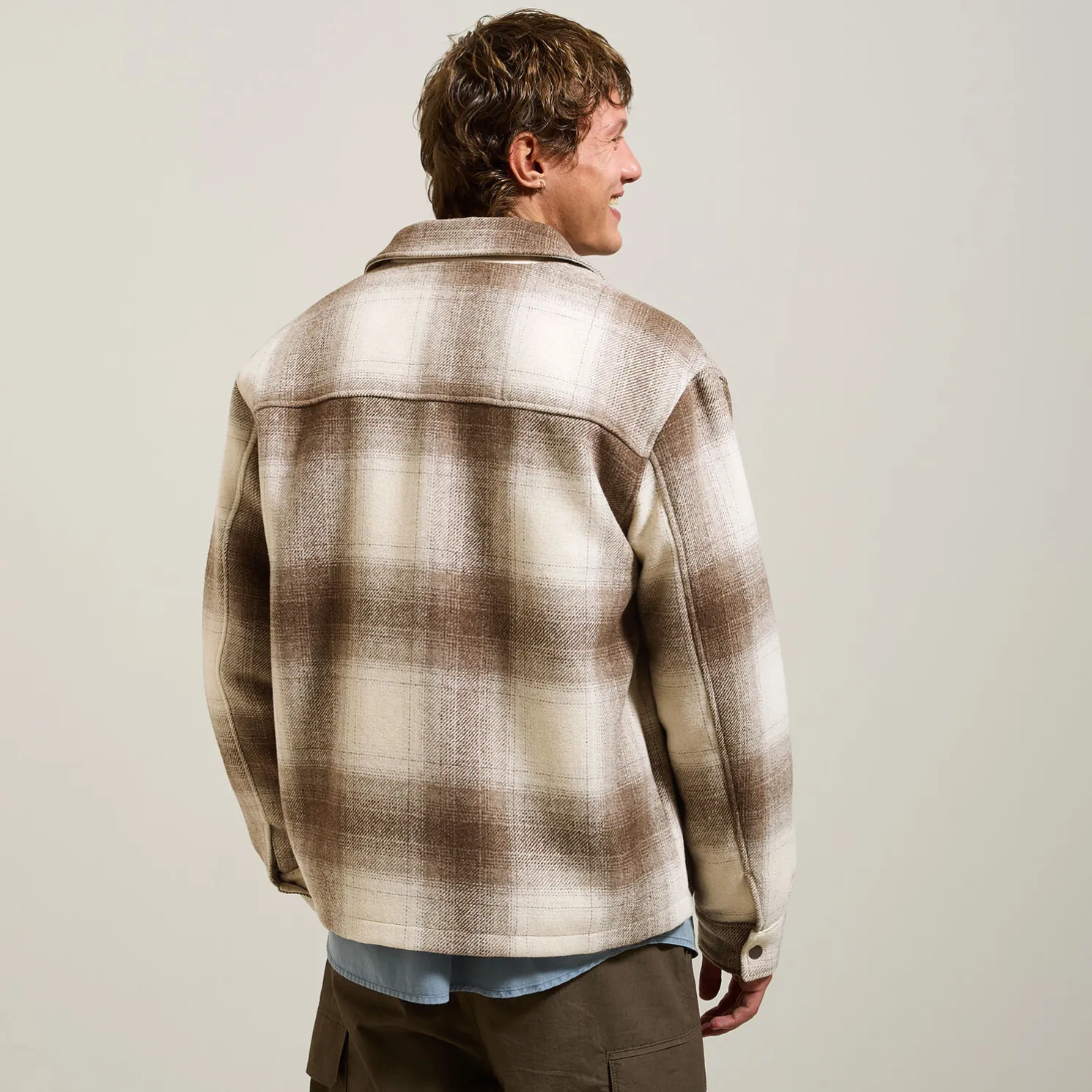 Geruite overhemd met sherpavoering