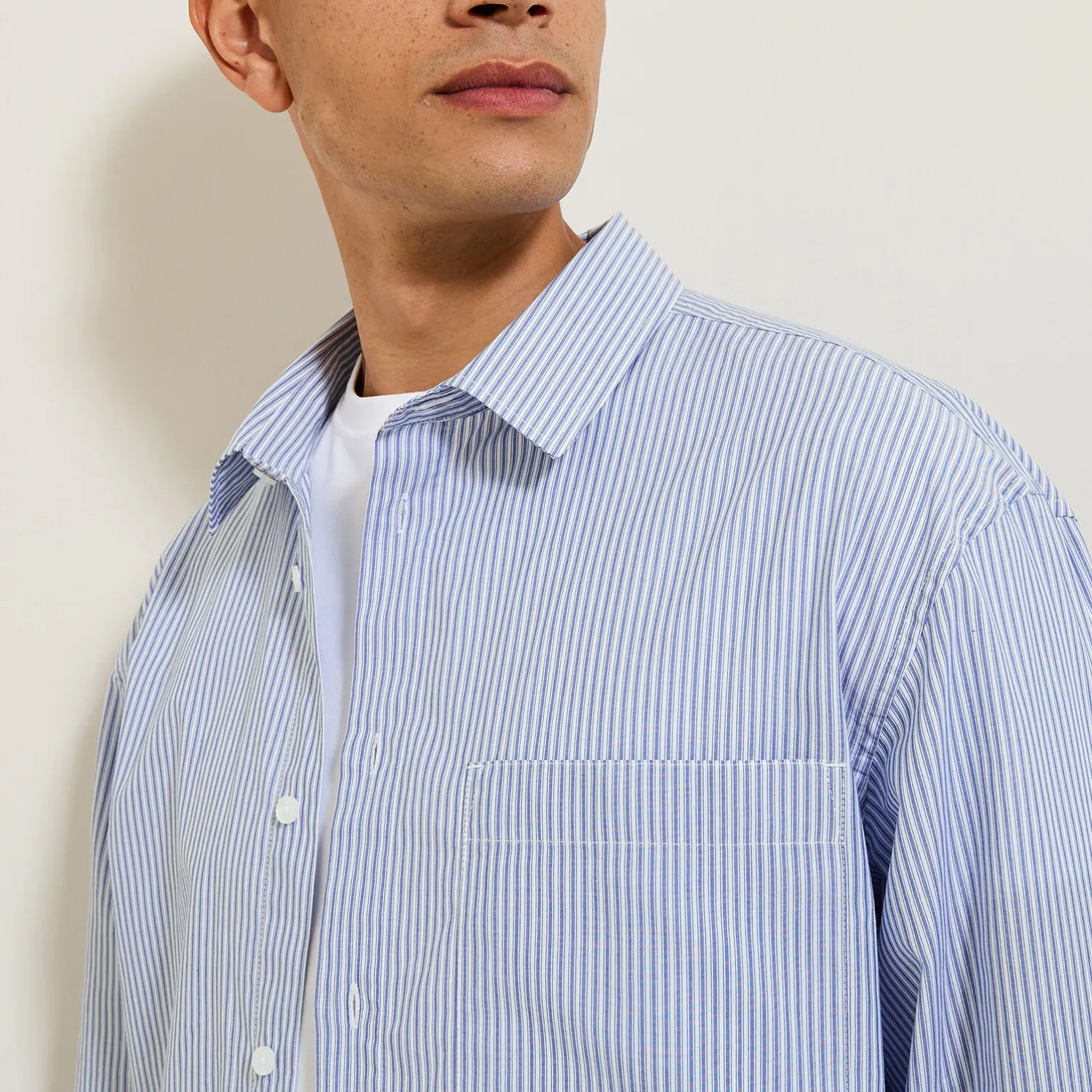 Gestreept hemd in katoen